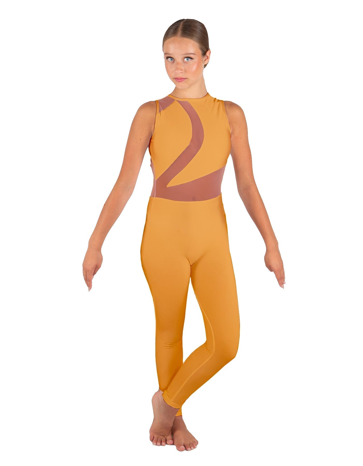 Solid Lycra Embrace Sleeveless Unitard