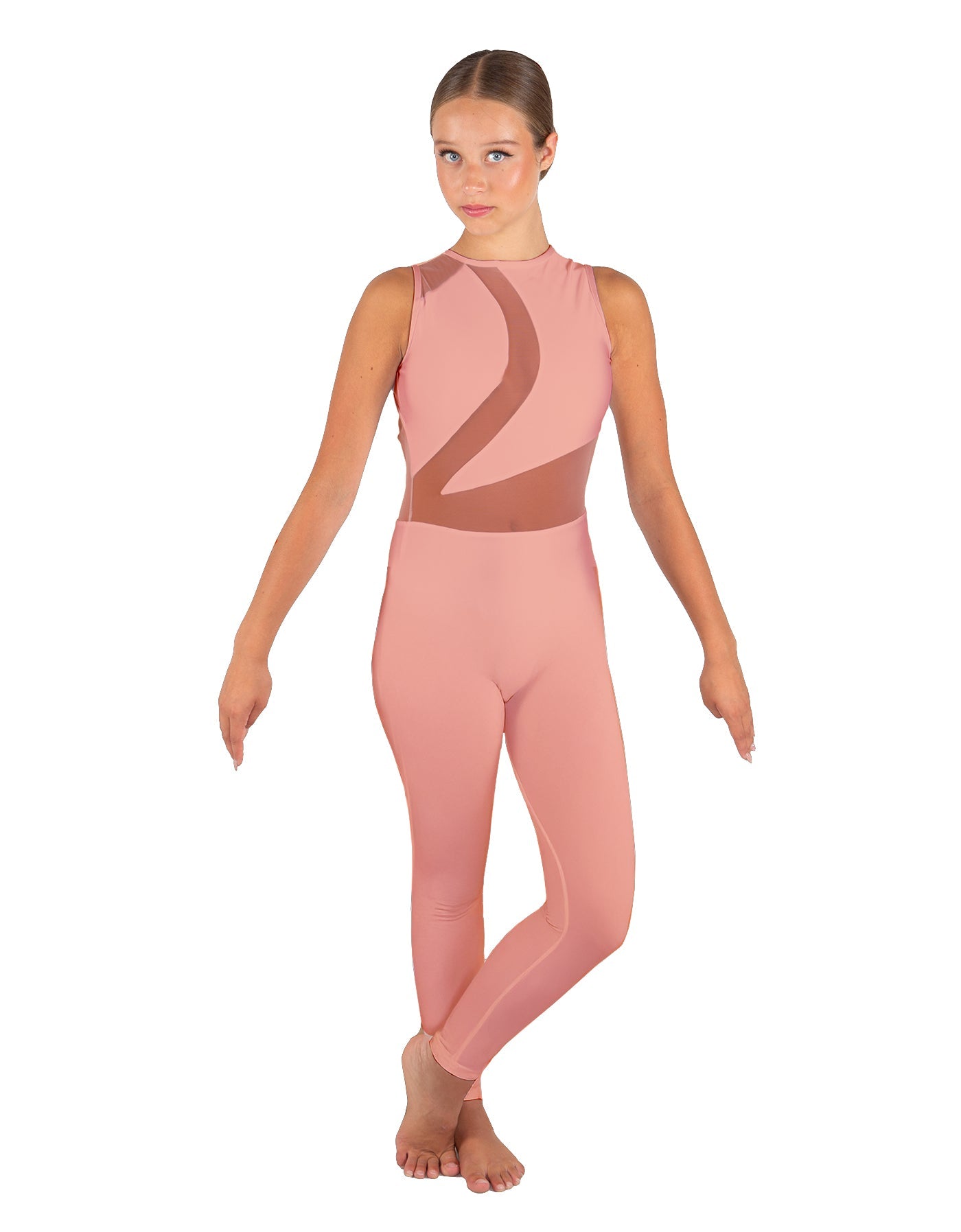 Solid Lycra Embrace Sleeveless Unitard