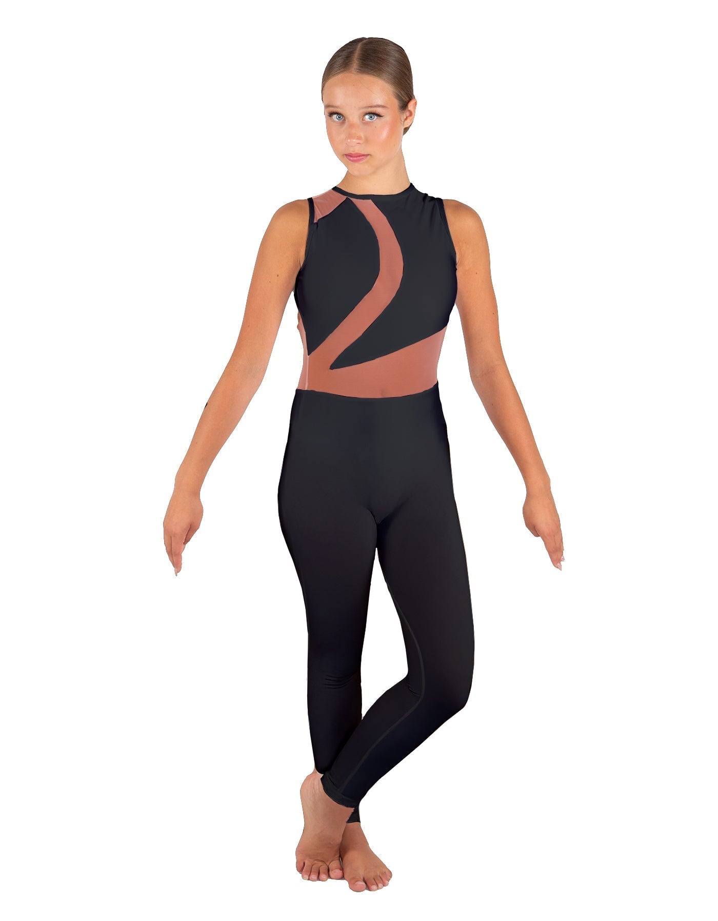 Solid Lycra Embrace Sleeveless Unitard