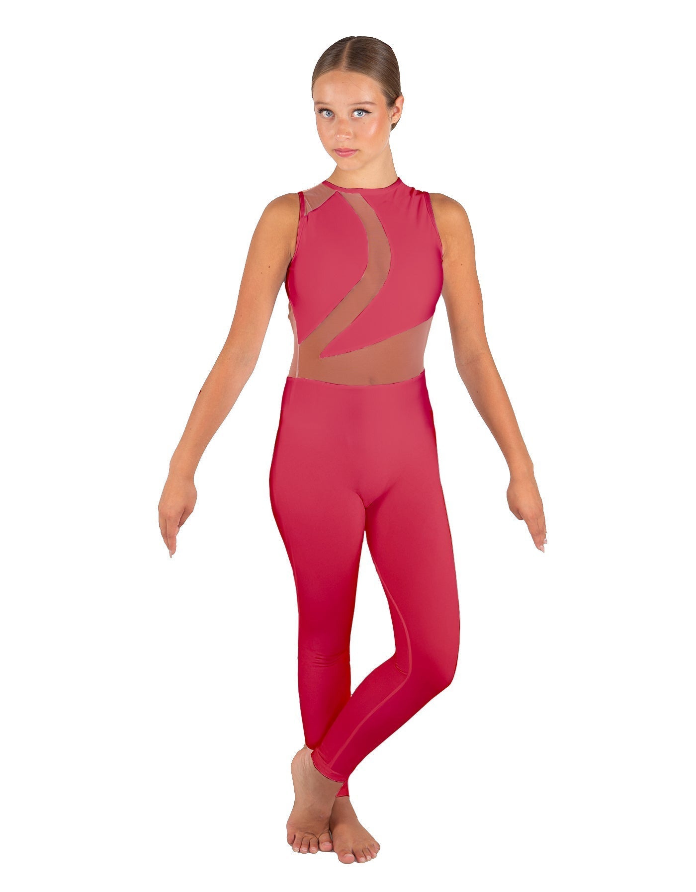 Solid Lycra Embrace Sleeveless Unitard