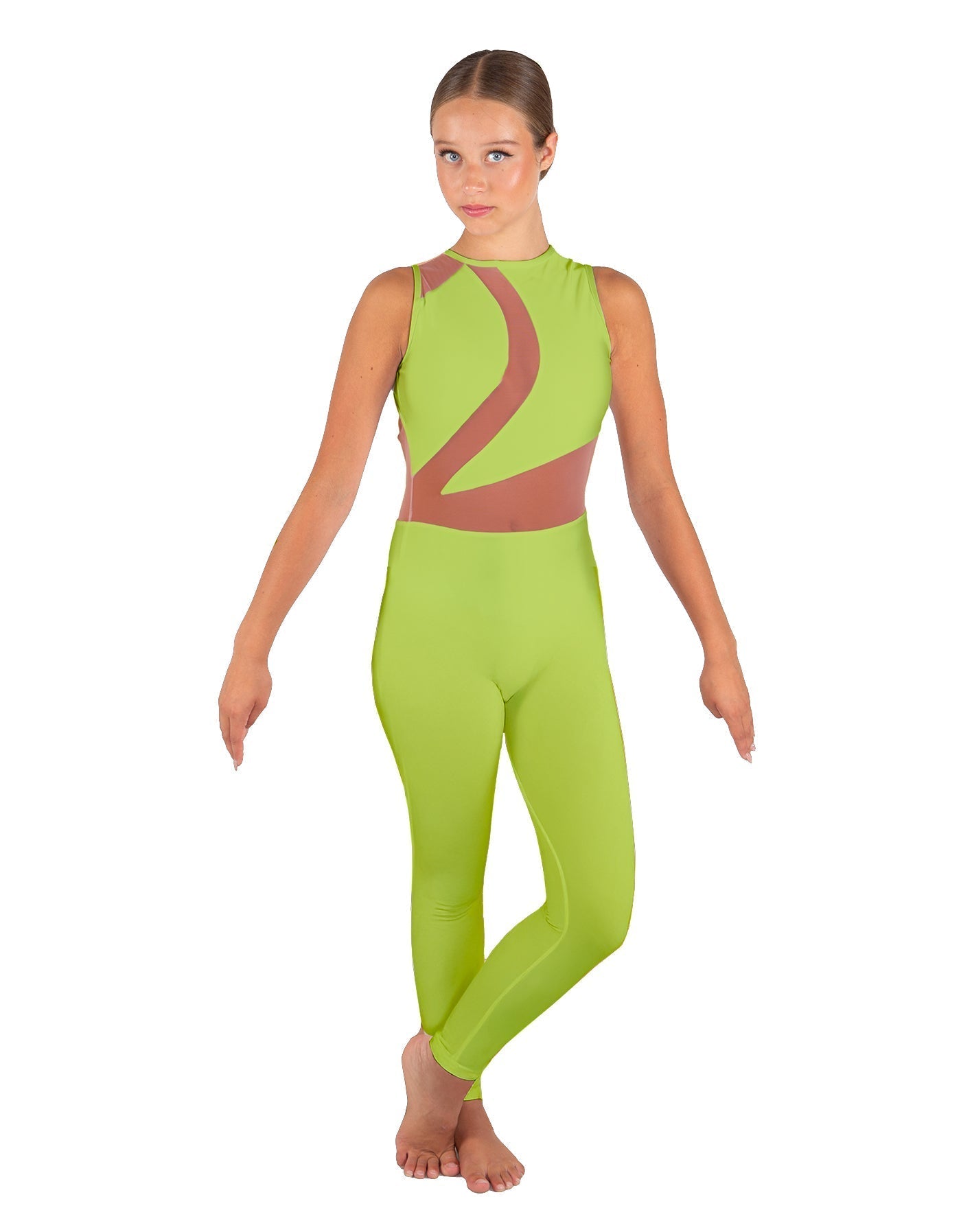 Solid Lycra Embrace Sleeveless Unitard