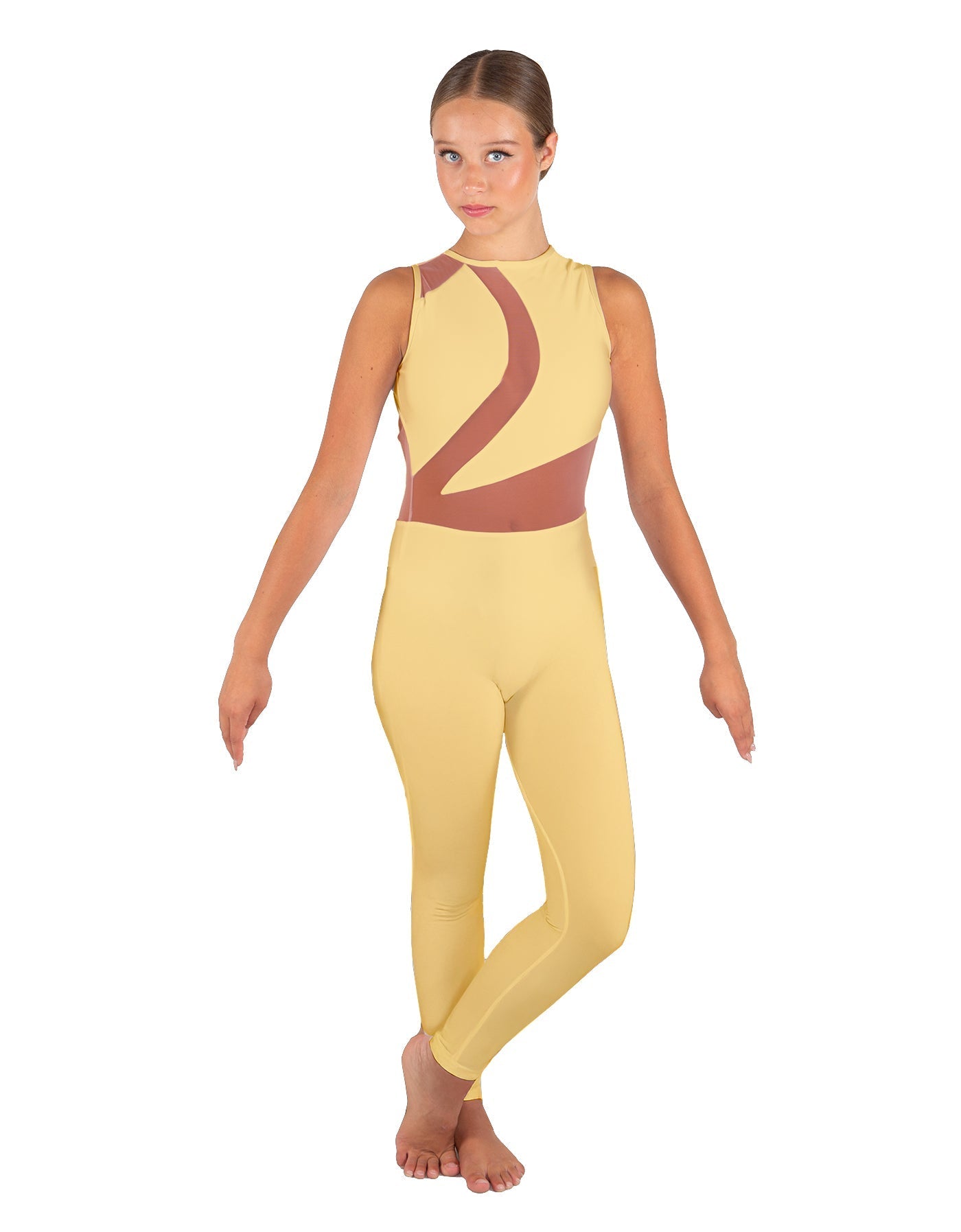 Solid Lycra Embrace Sleeveless Unitard