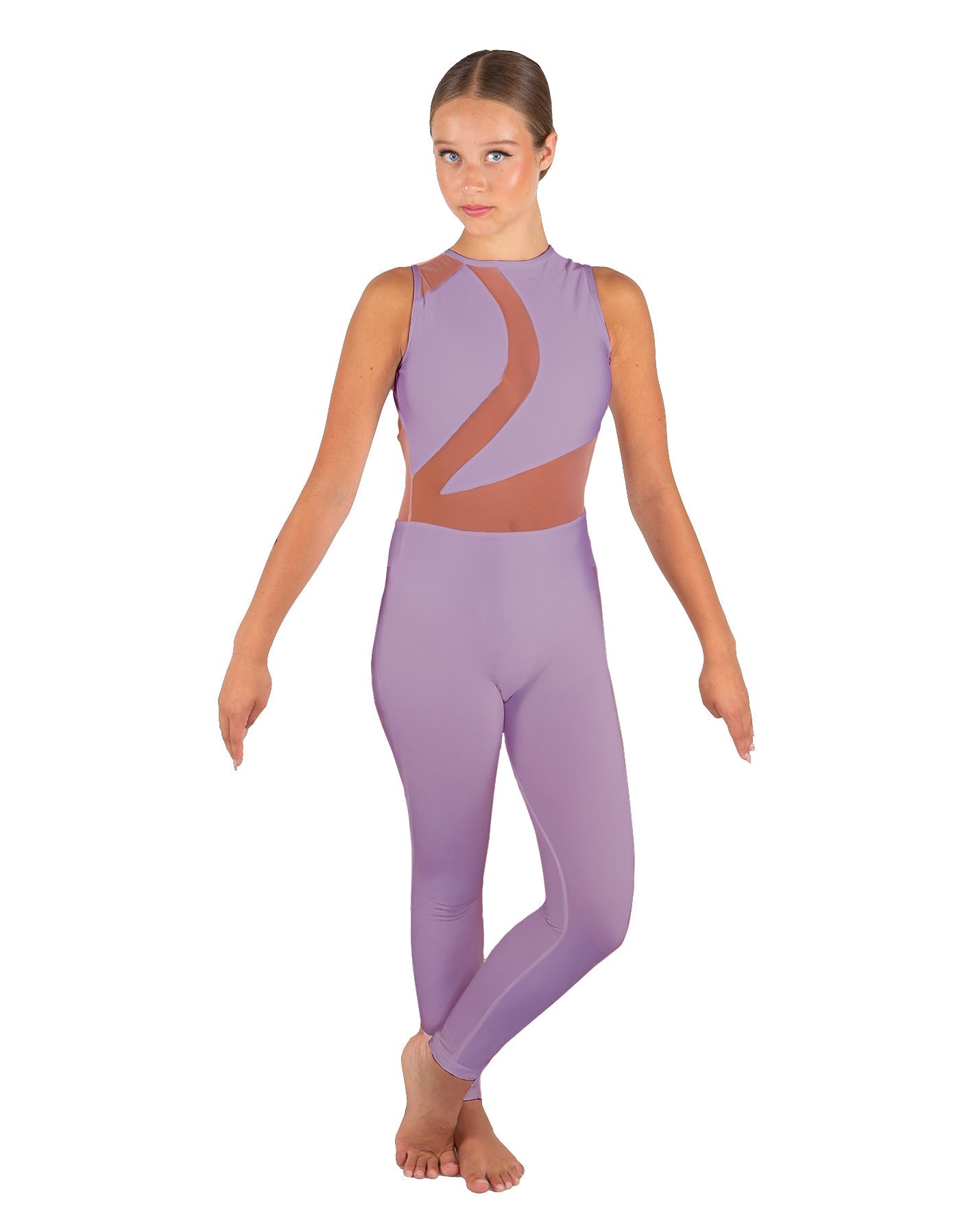 Solid Lycra Embrace Sleeveless Unitard
