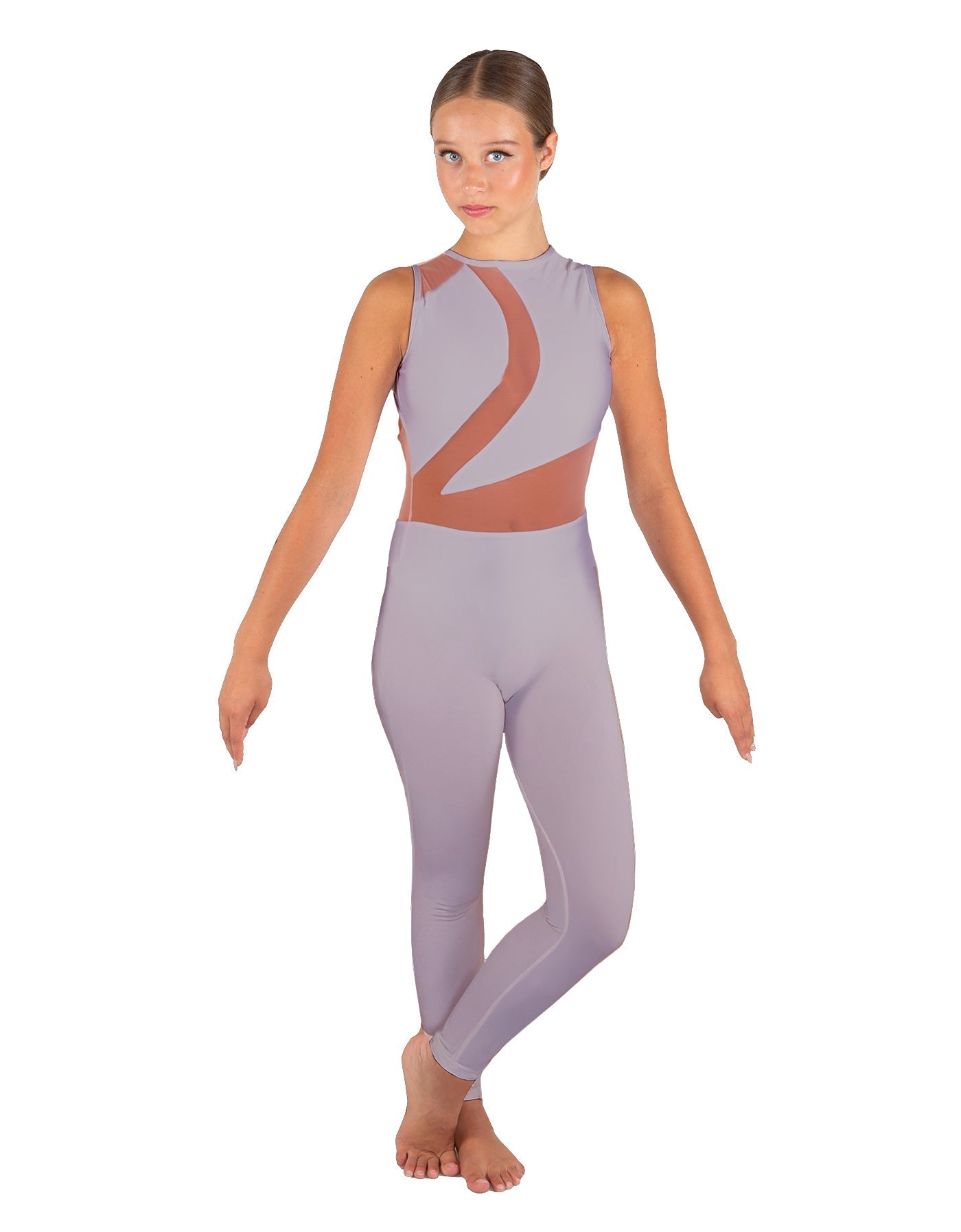 Solid Lycra Embrace Sleeveless Unitard