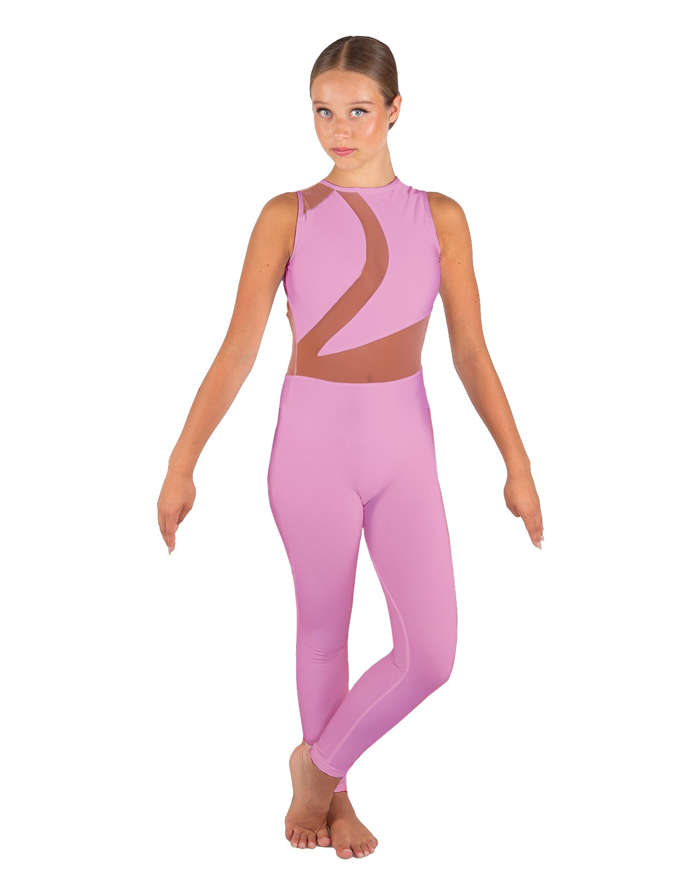 Solid Lycra Embrace Sleeveless Unitard