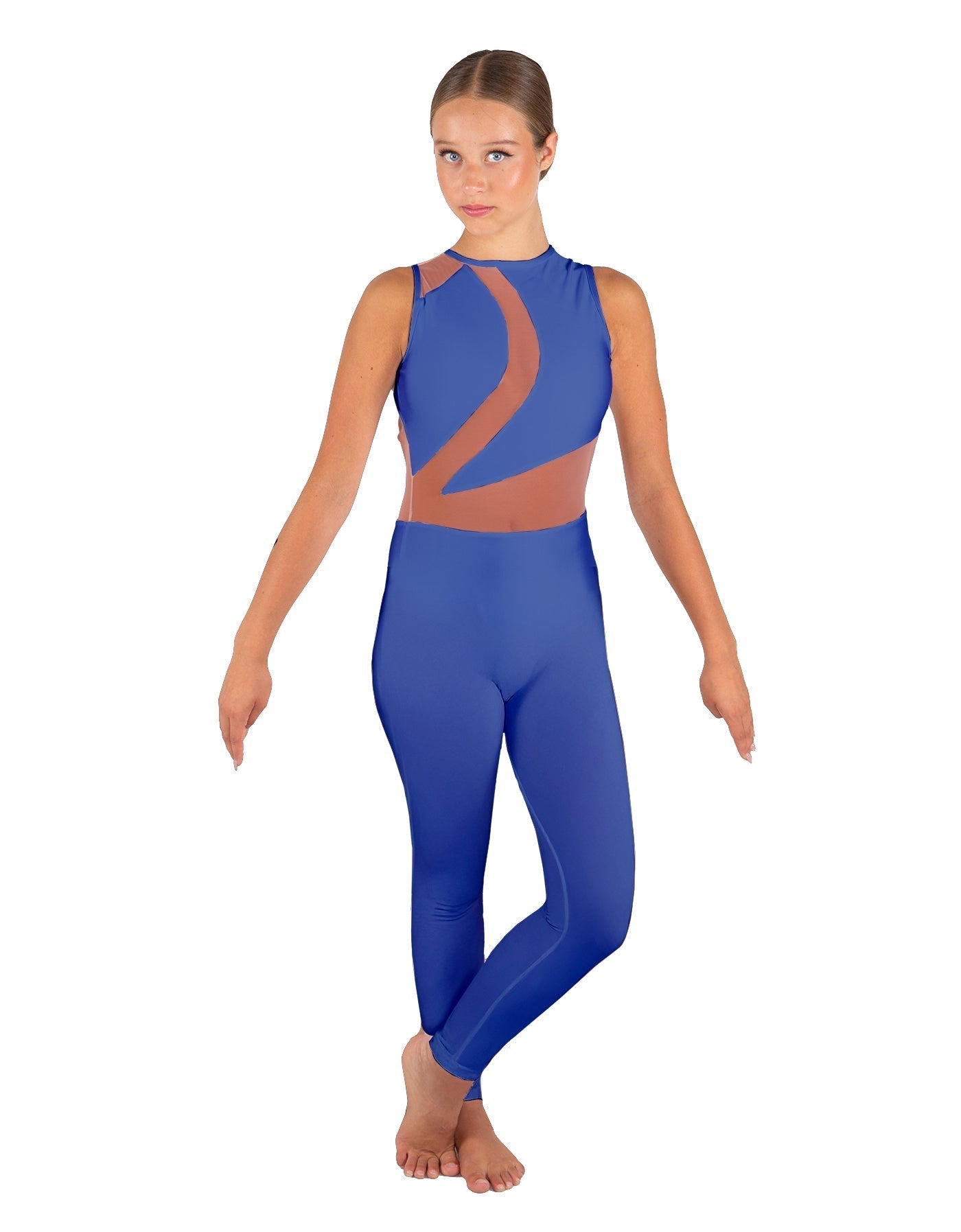 Solid Lycra Embrace Sleeveless Unitard
