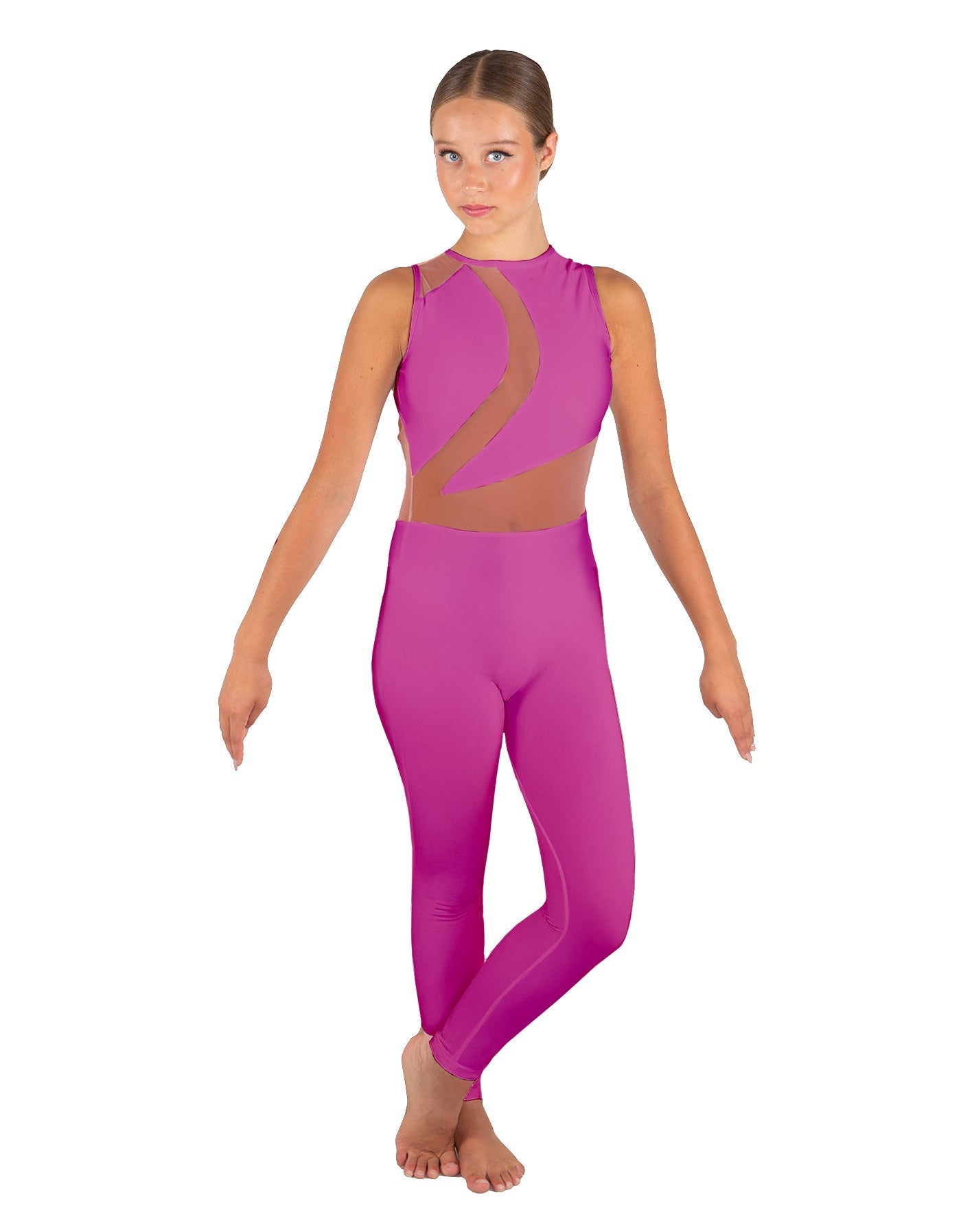 Solid Lycra Embrace Sleeveless Unitard