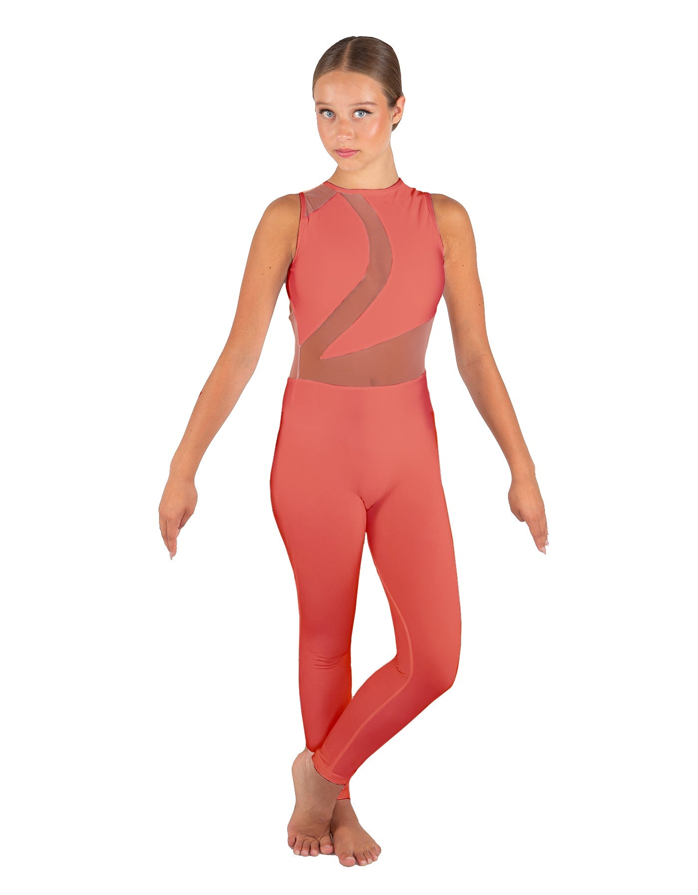 Solid Lycra Embrace Sleeveless Unitard