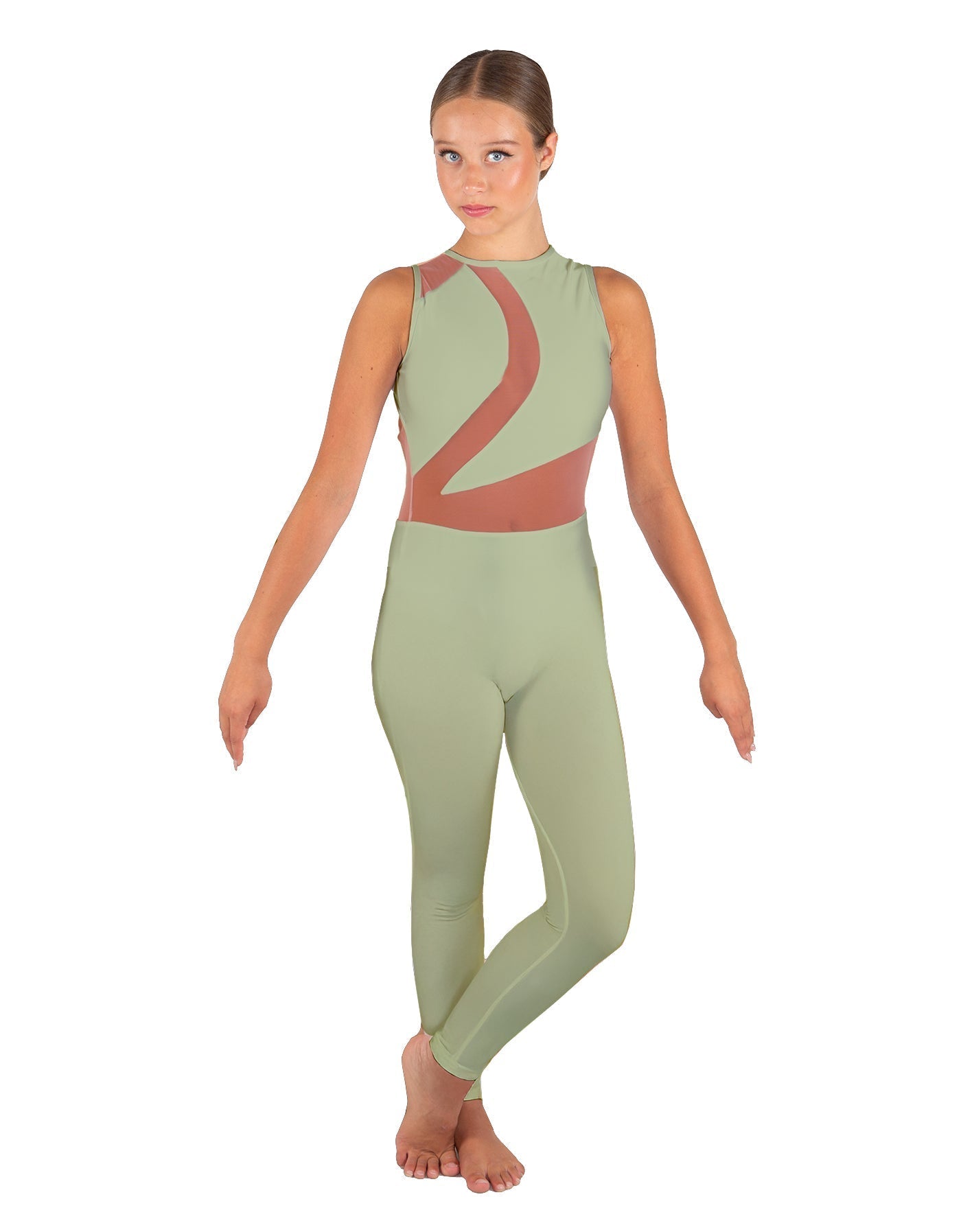 Solid Lycra Embrace Sleeveless Unitard