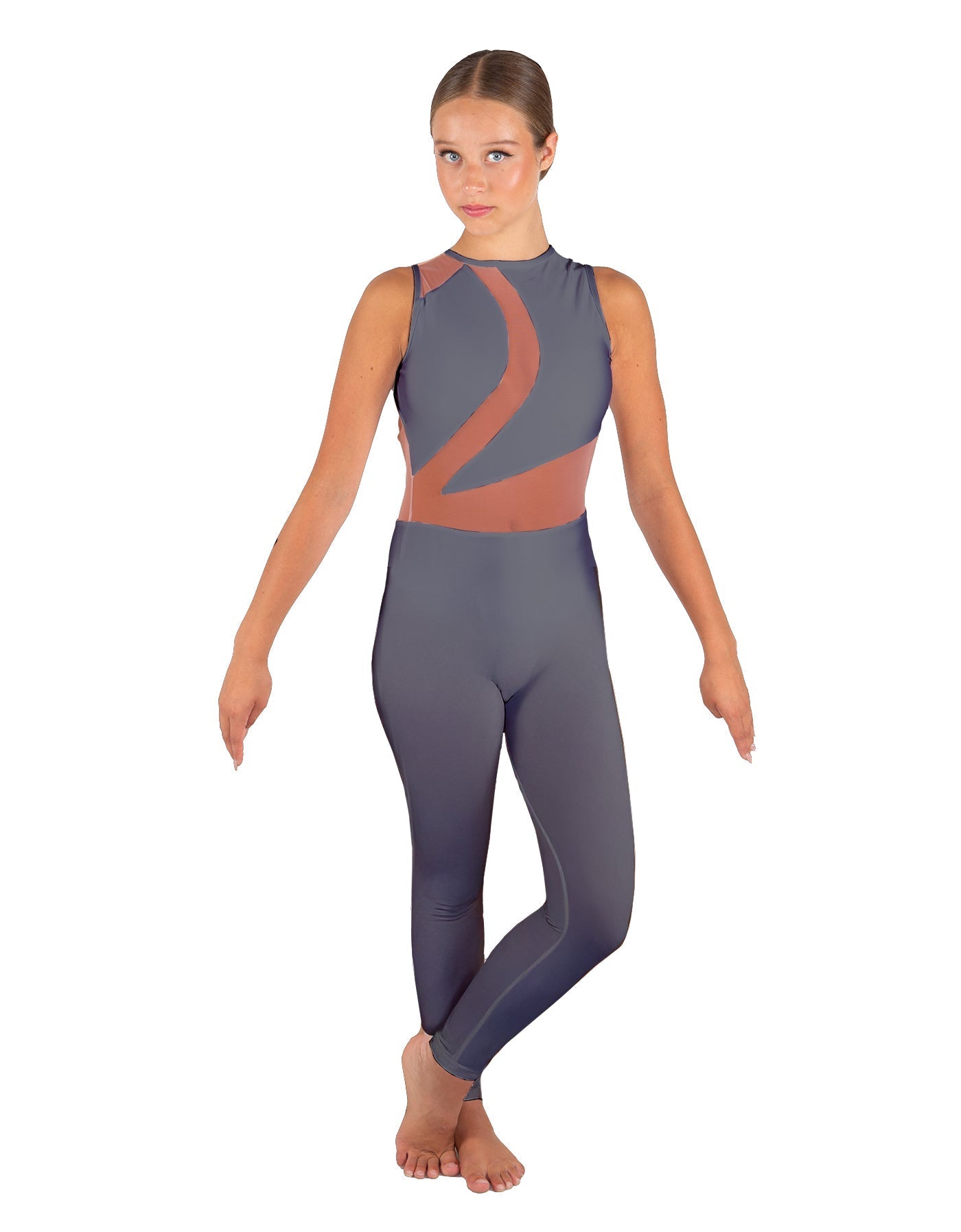 Solid Lycra Embrace Sleeveless Unitard