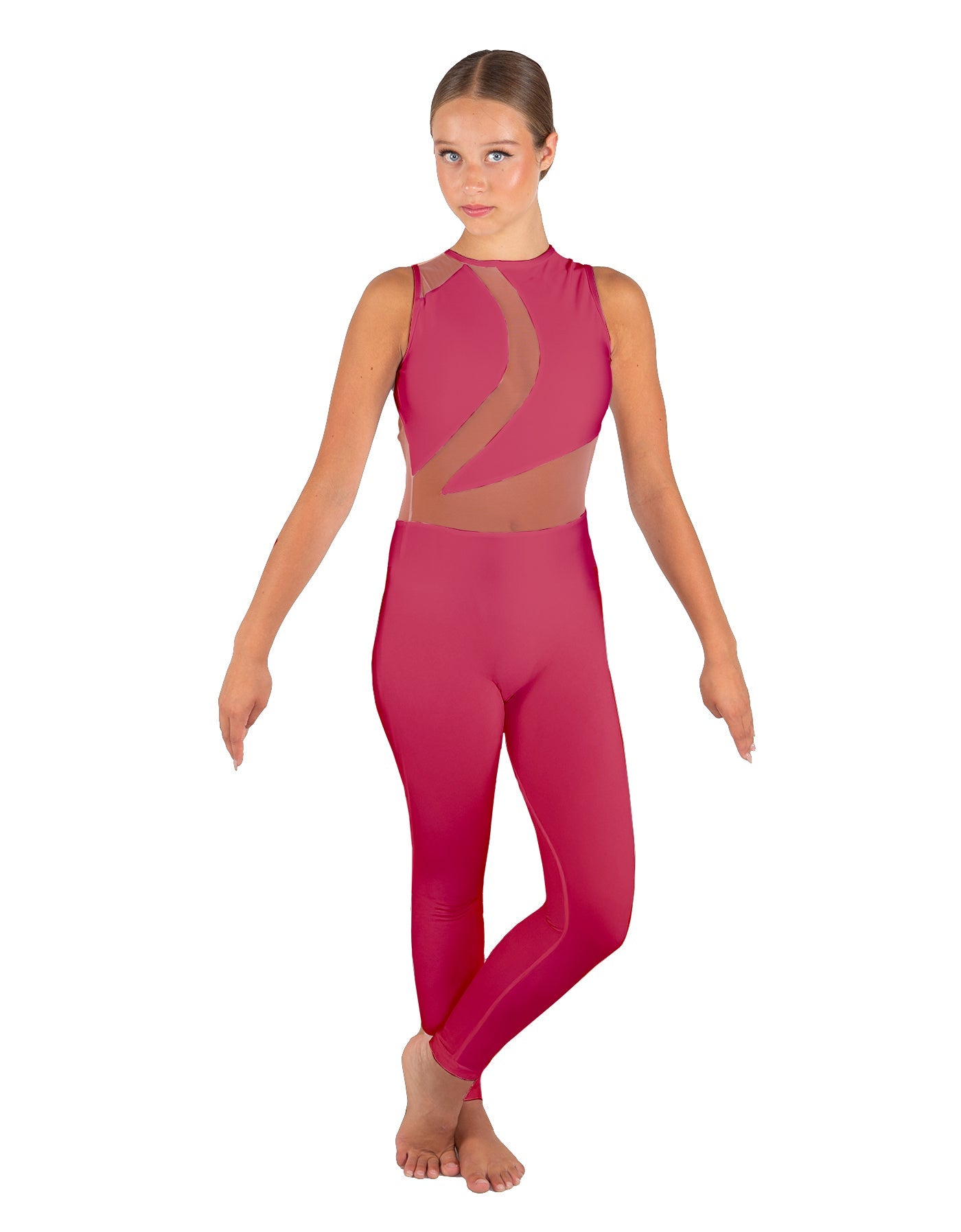 Solid Lycra Embrace Sleeveless Unitard