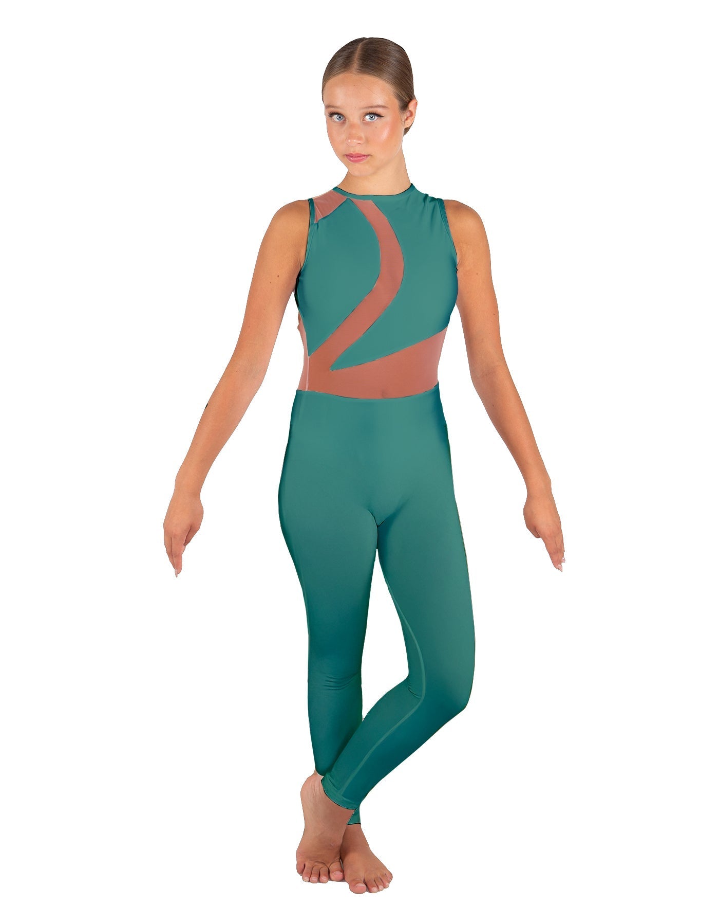 Solid Lycra Embrace Sleeveless Unitard