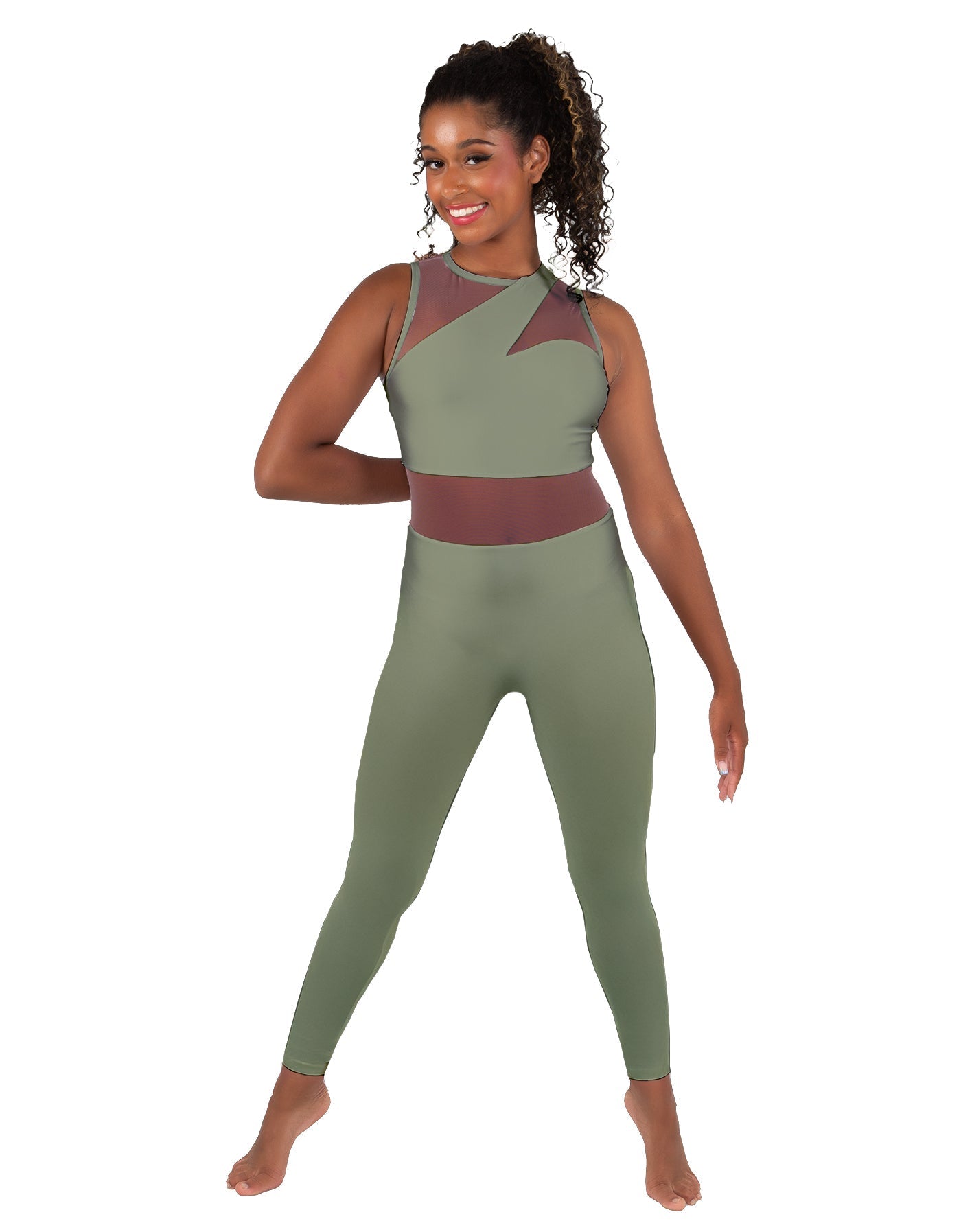 Solid Lycra Ambition Sleeveless Unitard