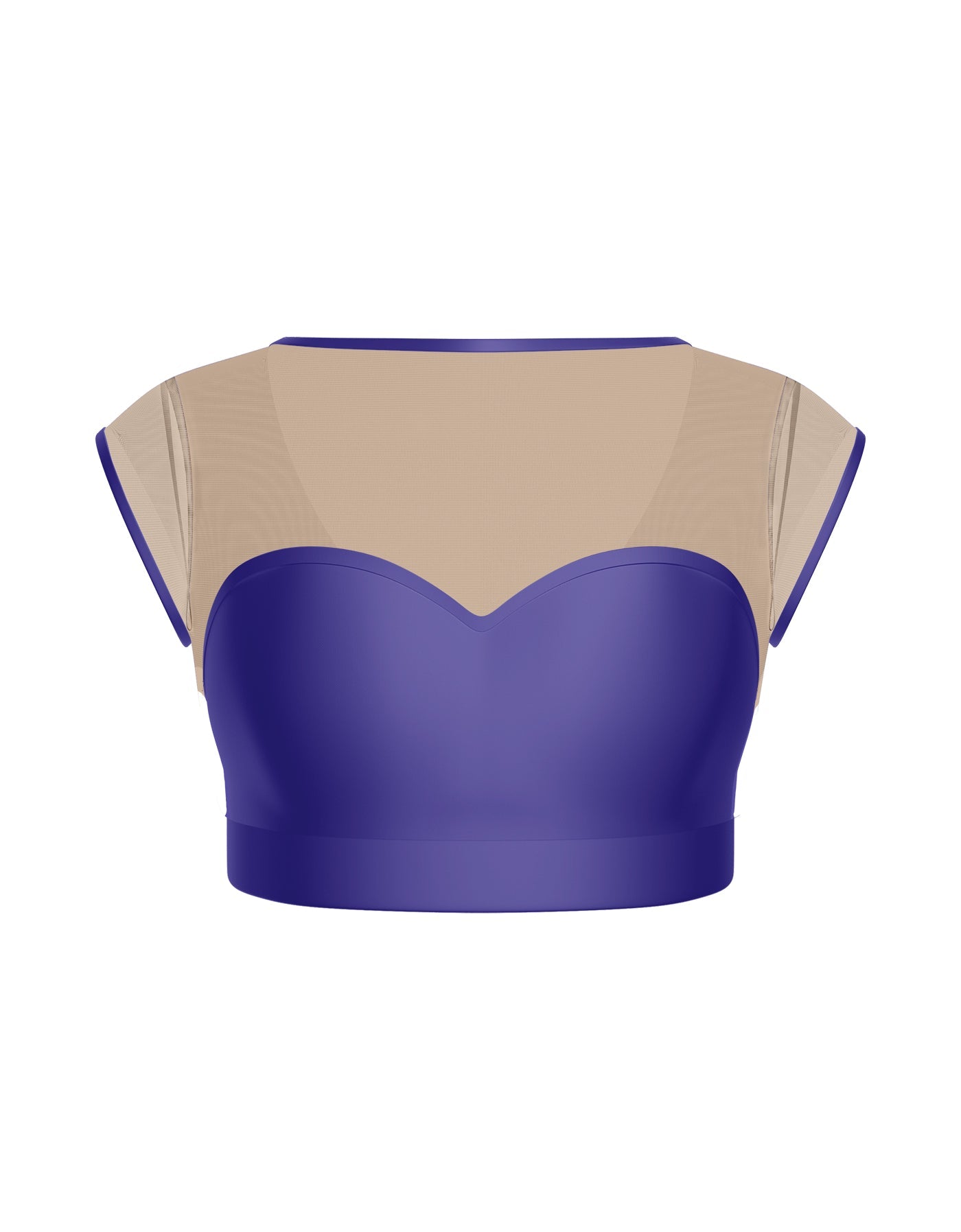 Solid Lycra Mesh Bow Back Crop Top