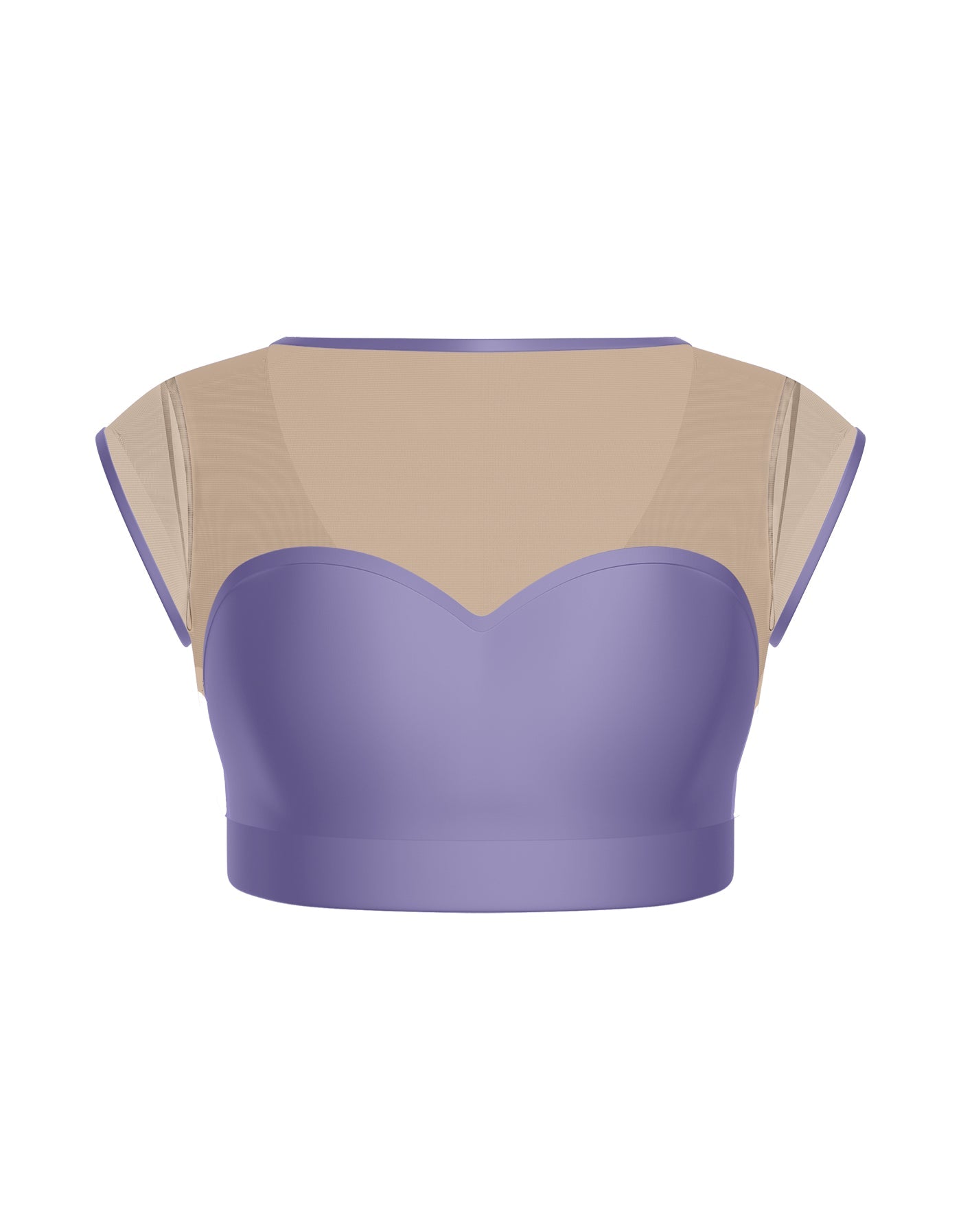 Solid Lycra Mesh Bow Back Crop Top