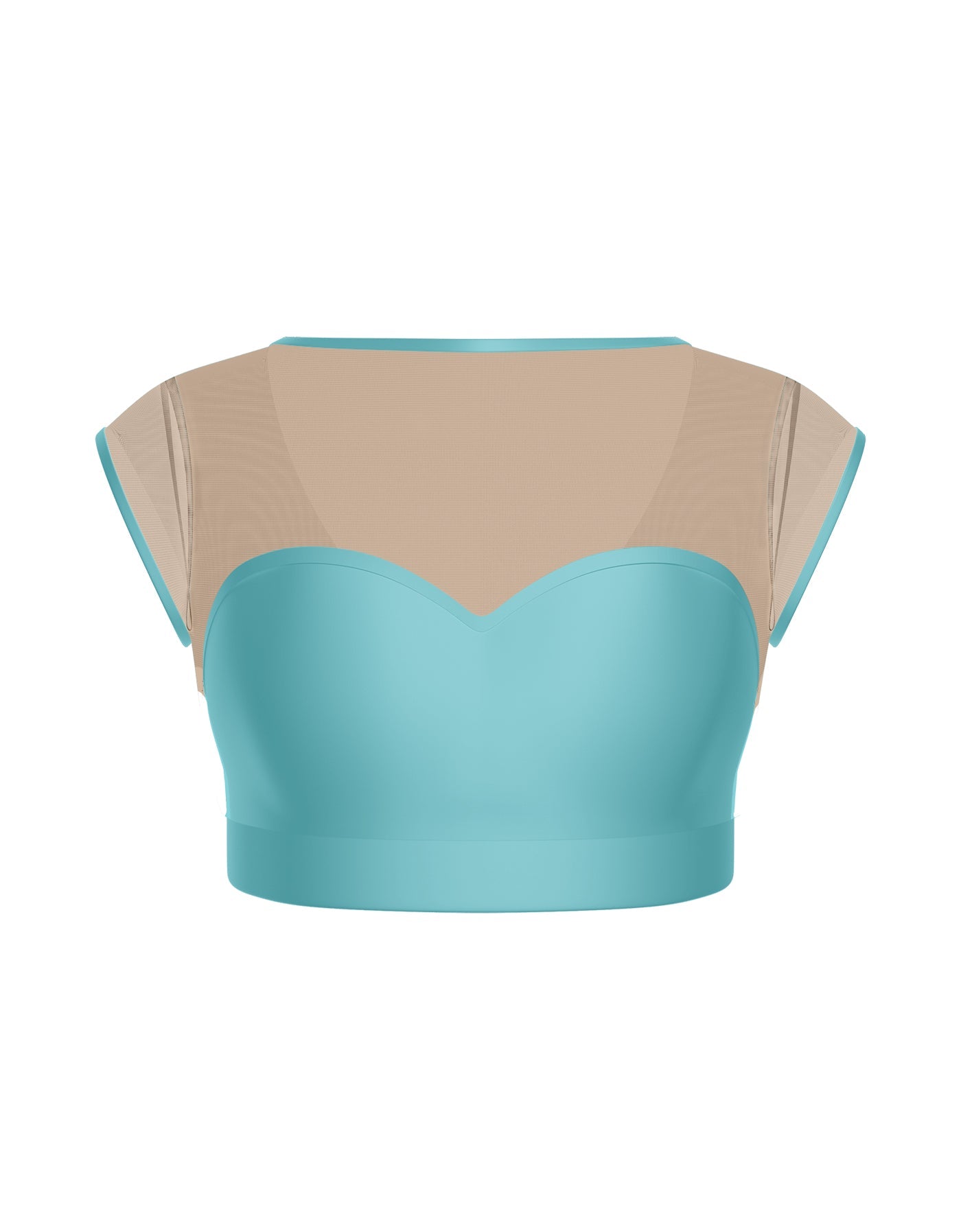 Solid Lycra Mesh Bow Back Crop Top