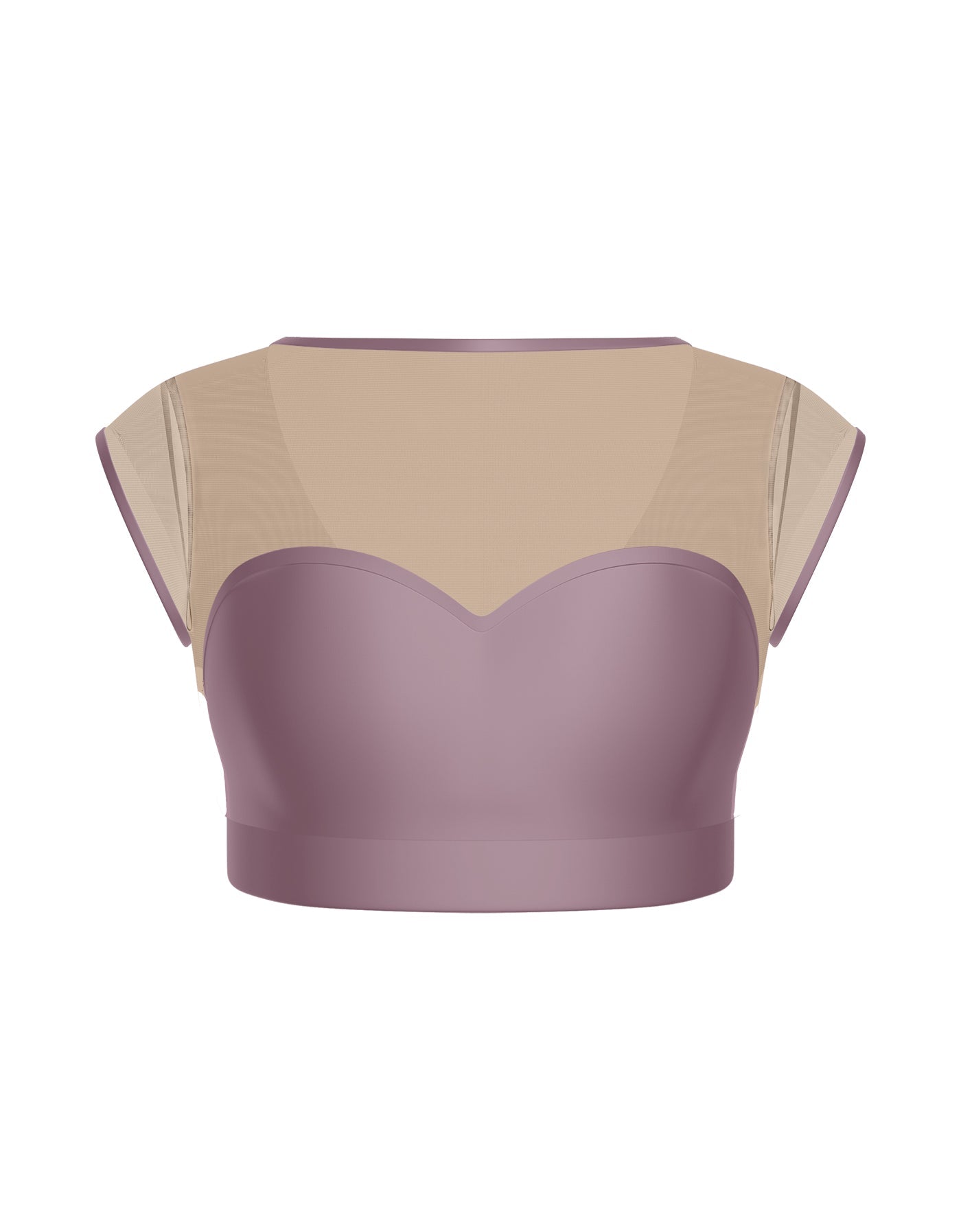 Solid Lycra Mesh Bow Back Crop Top