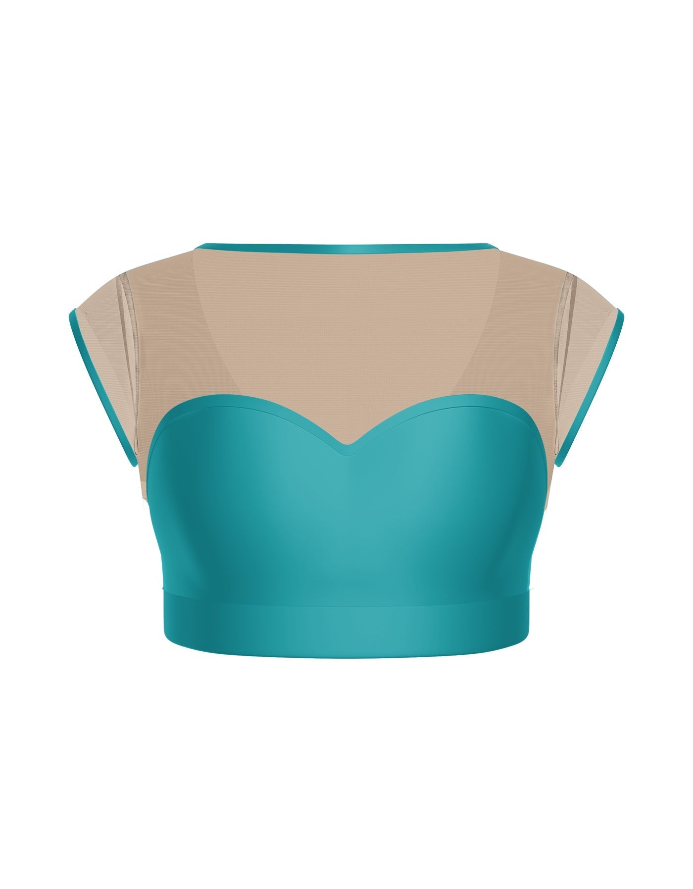 Solid Lycra Mesh Bow Back Crop Top