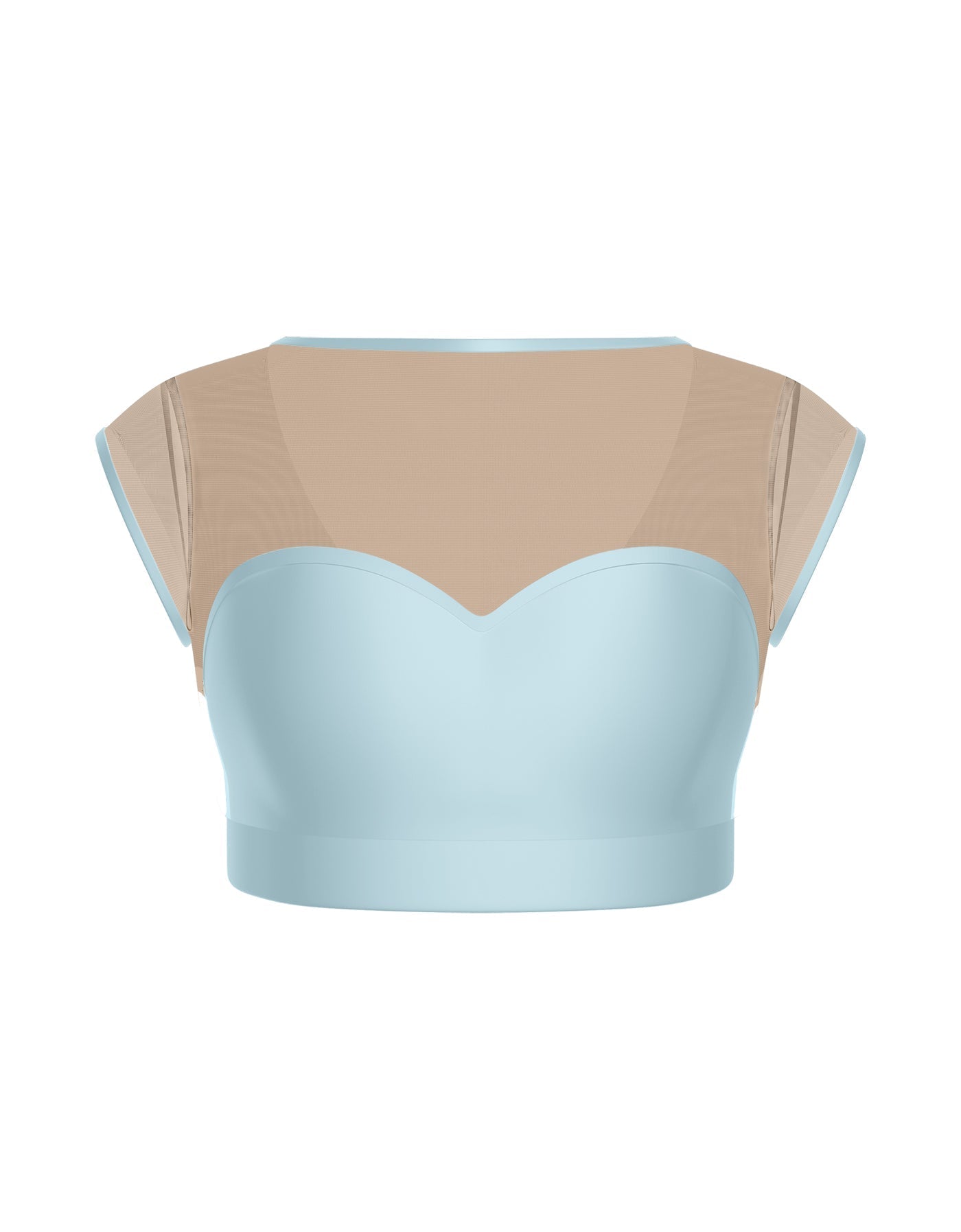 Solid Lycra Mesh Bow Back Crop Top