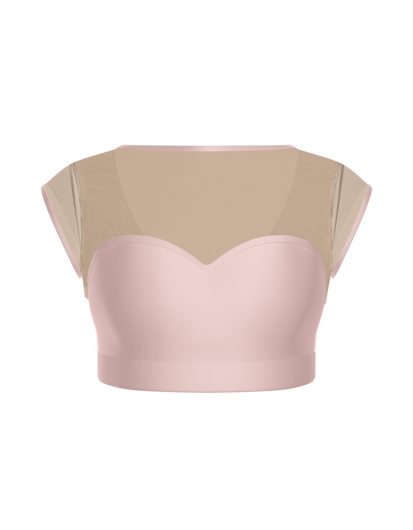 Solid Lycra Mesh Bow Back Crop Top