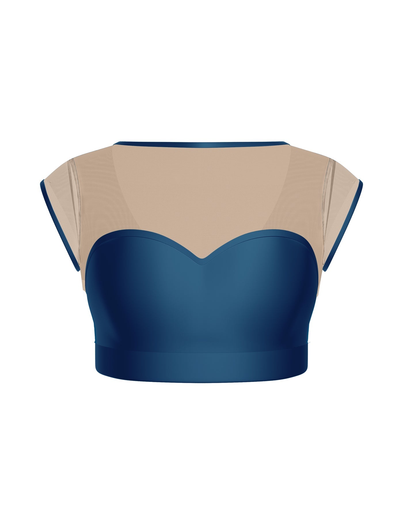 Solid Lycra Mesh Bow Back Crop Top