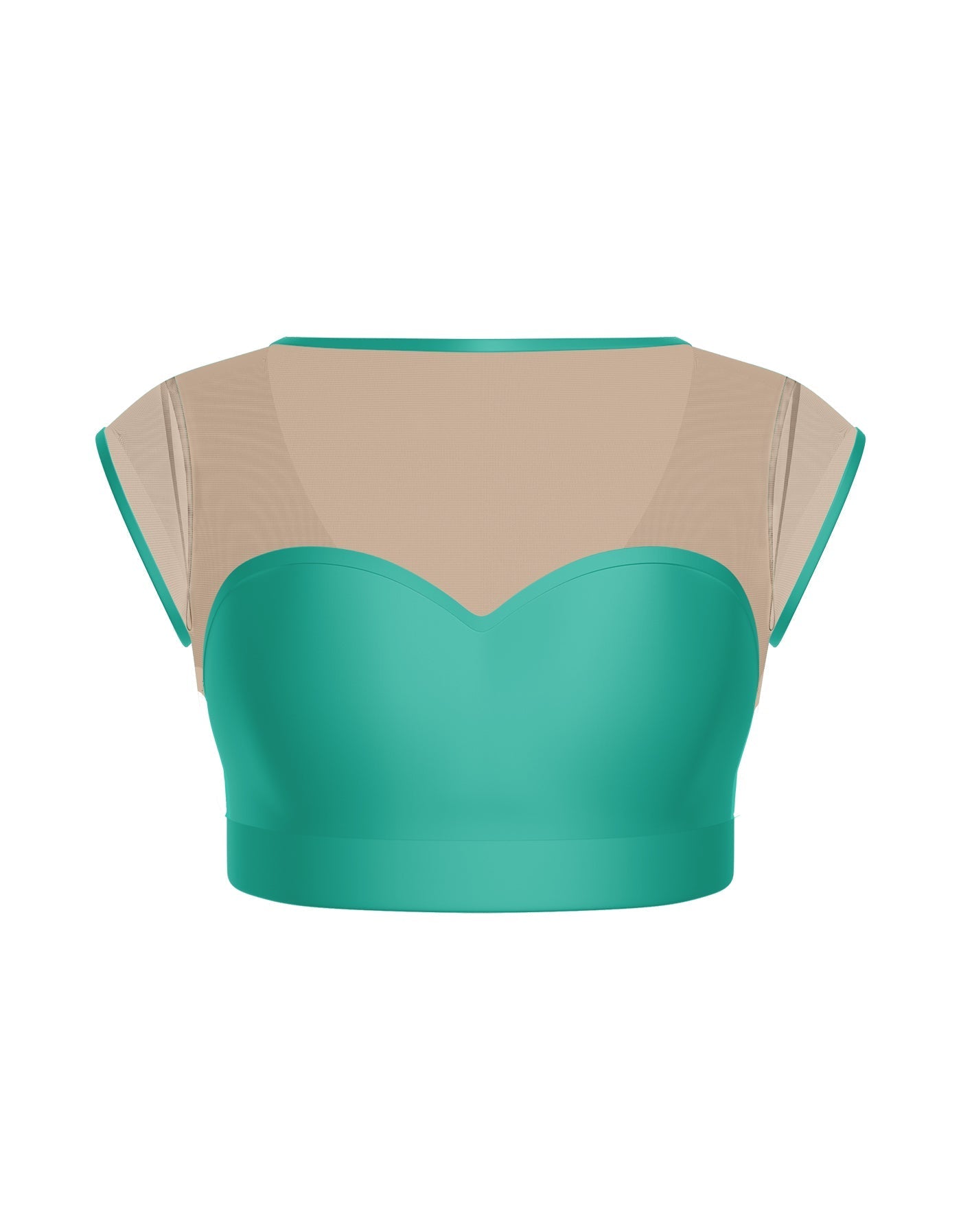 Solid Lycra Mesh Bow Back Crop Top