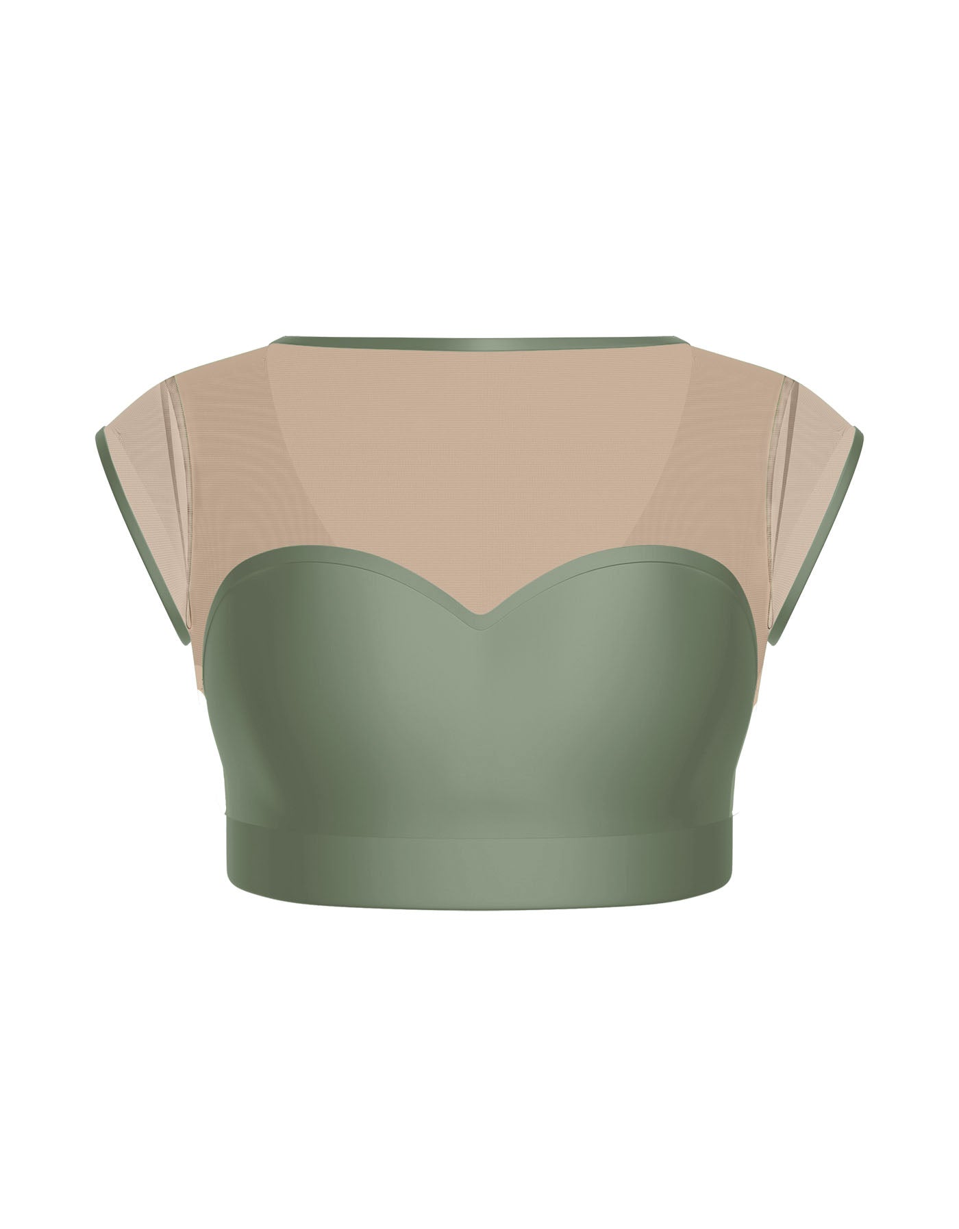 Solid Lycra Mesh Bow Back Crop Top