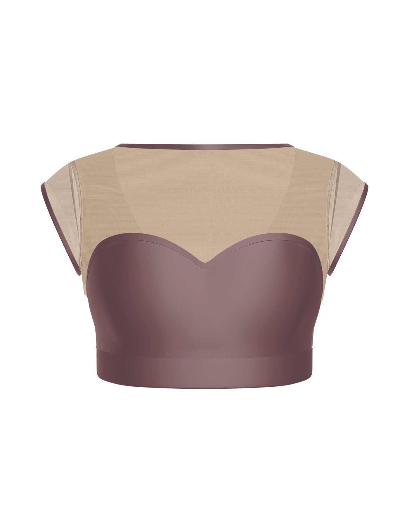 Solid Lycra Mesh Bow Back Crop Top