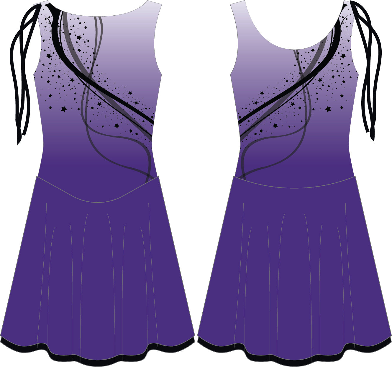 Starstruck Boat Neck Tank Skating Dress - Double Layer Circle Skirt