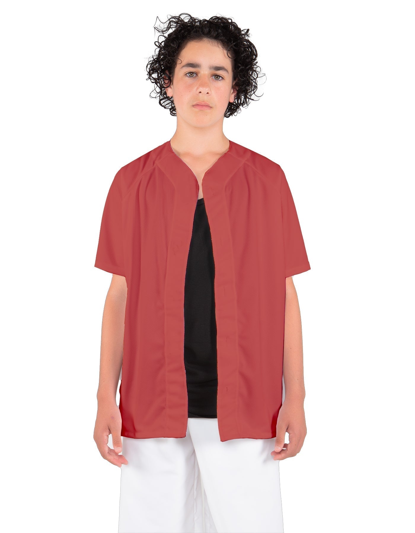 Solid Baseball Jersey With Snaps
