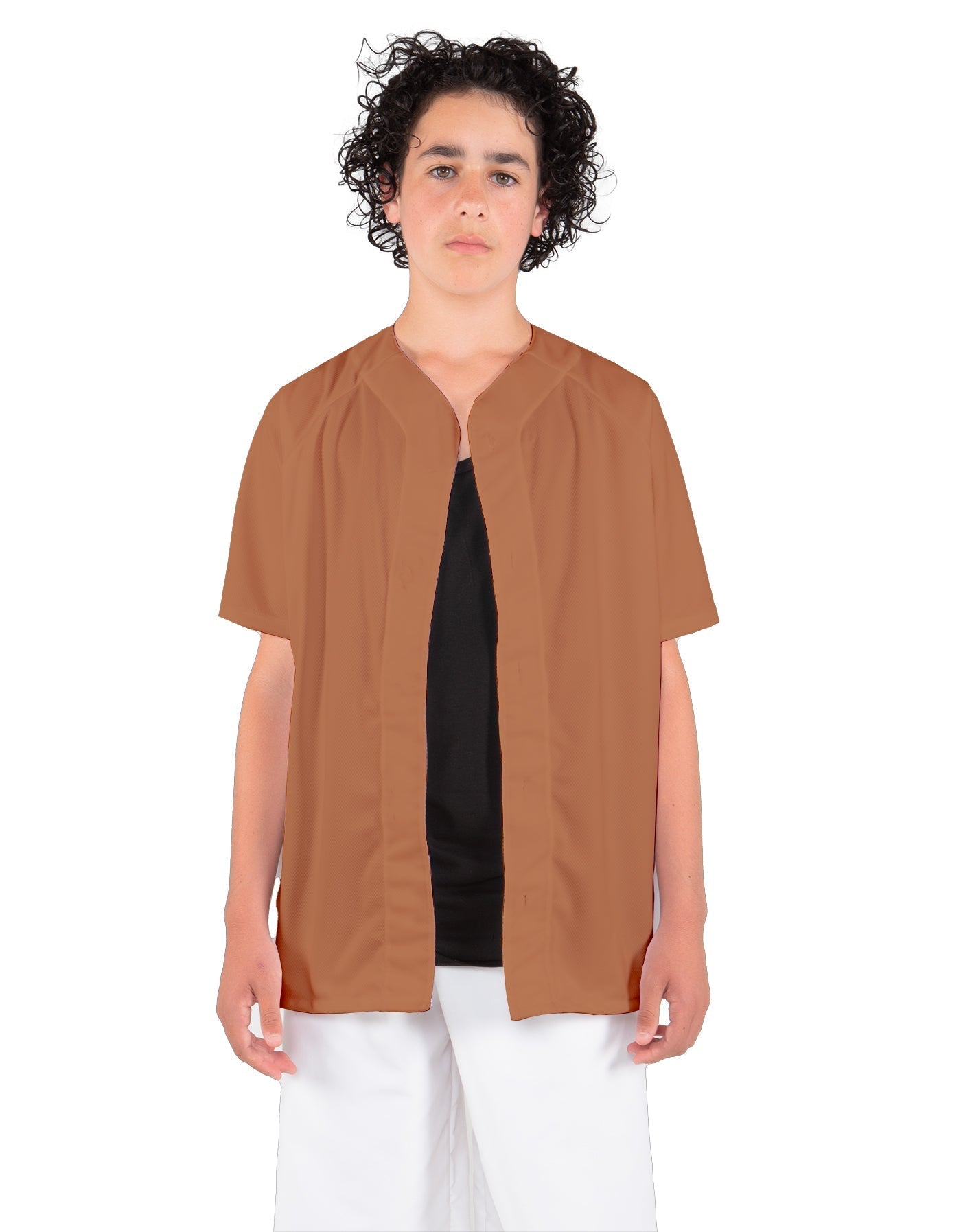 Solid Baseball Jersey With Snaps