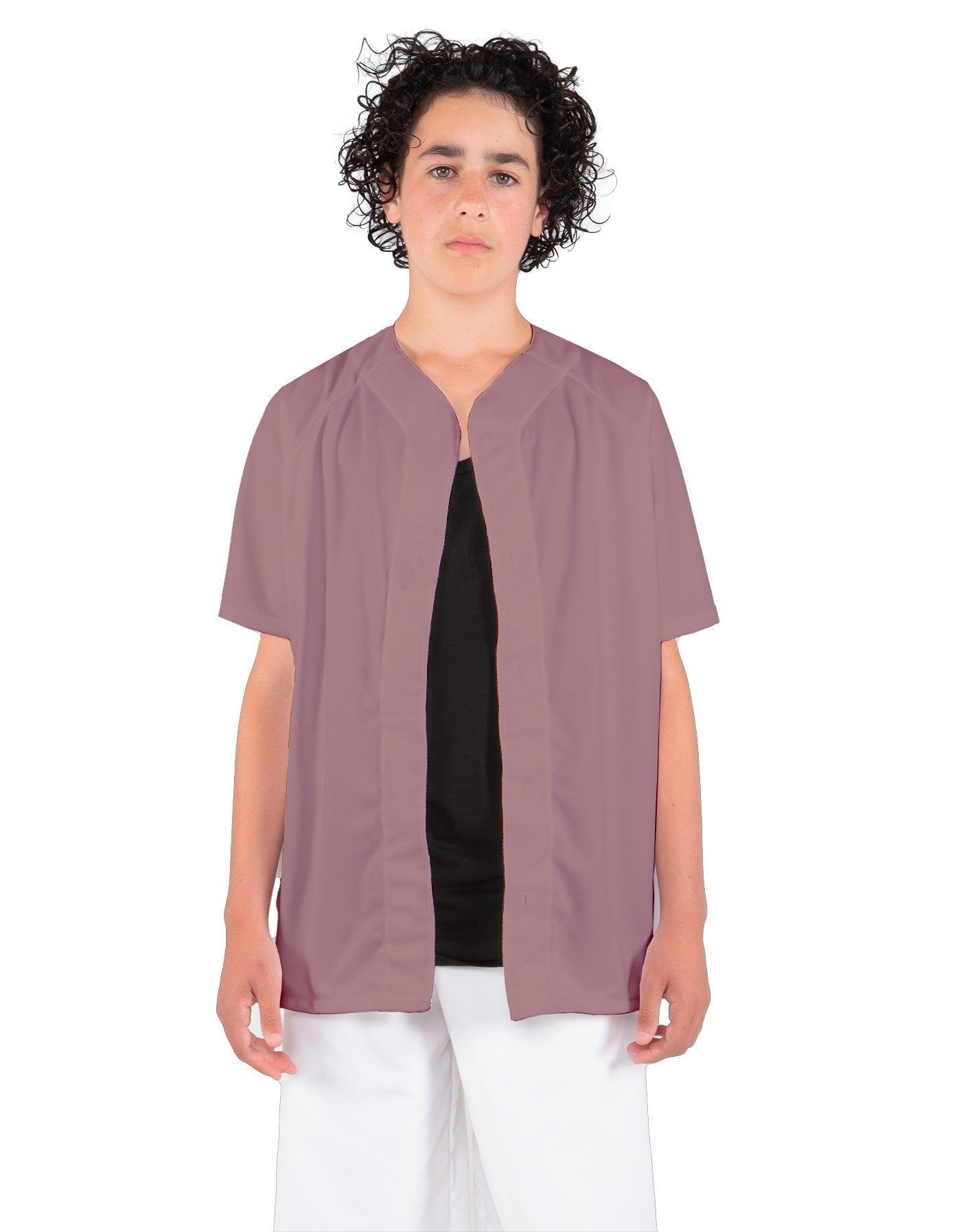 Solid Baseball Jersey With Snaps