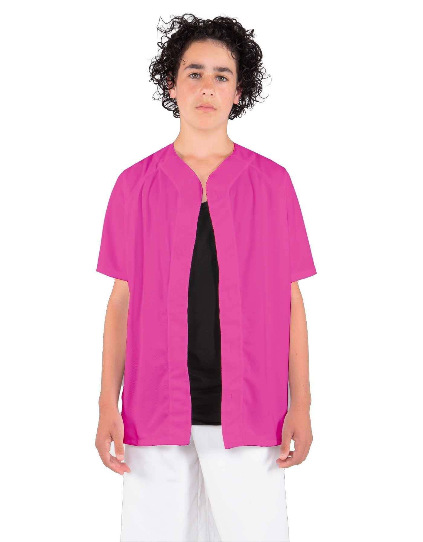 Solid Baseball Jersey With Snaps