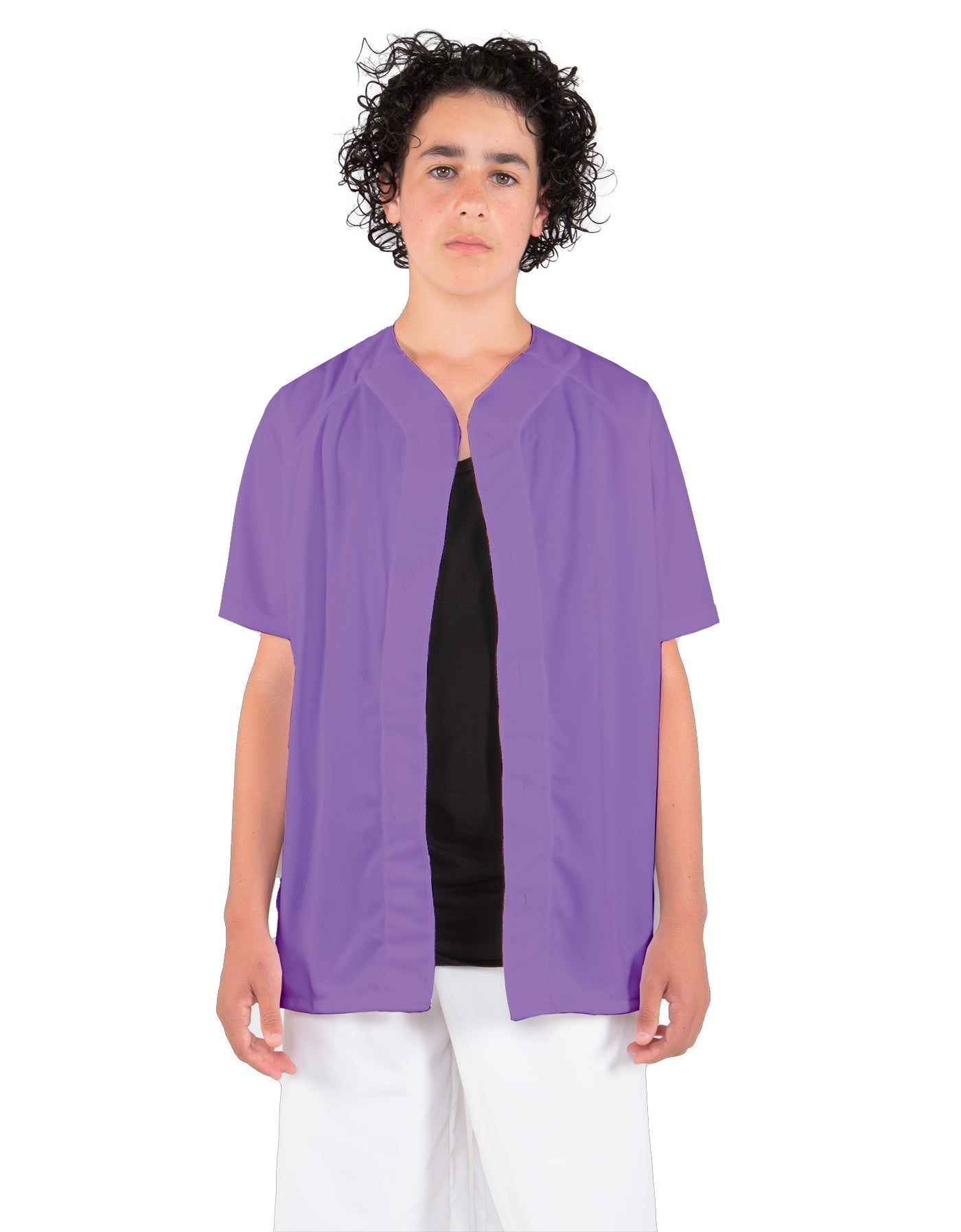Solid Baseball Jersey With Snaps