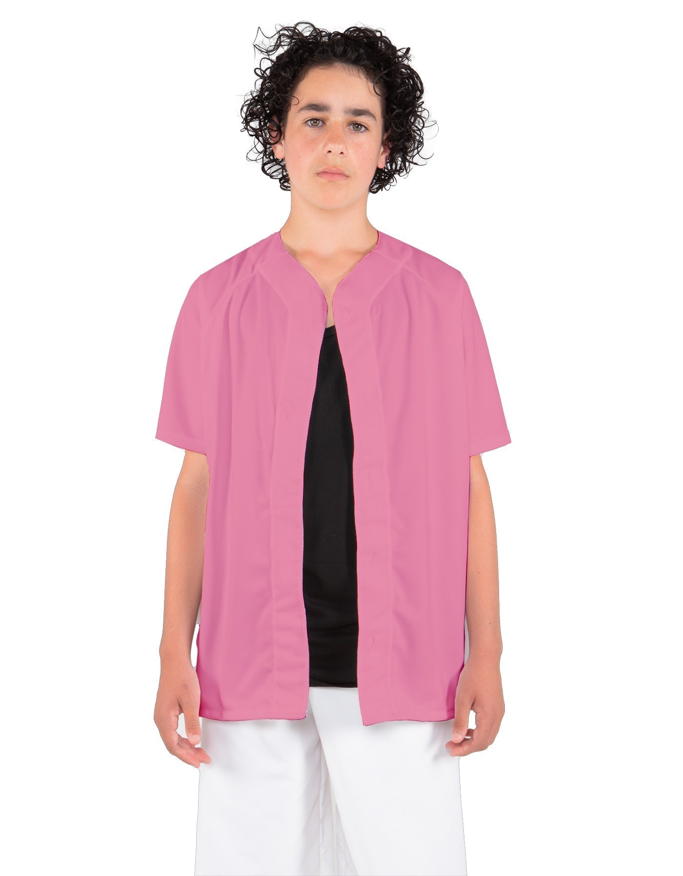 Solid Baseball Jersey With Snaps