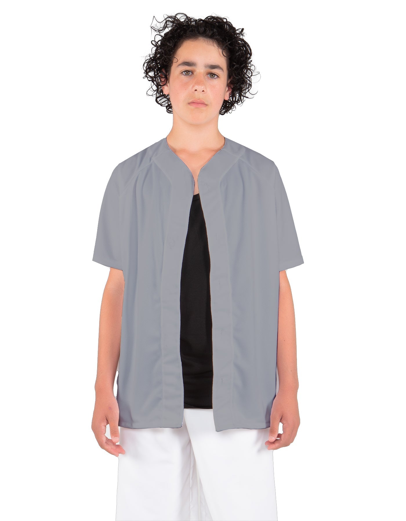 Solid Baseball Jersey With Snaps