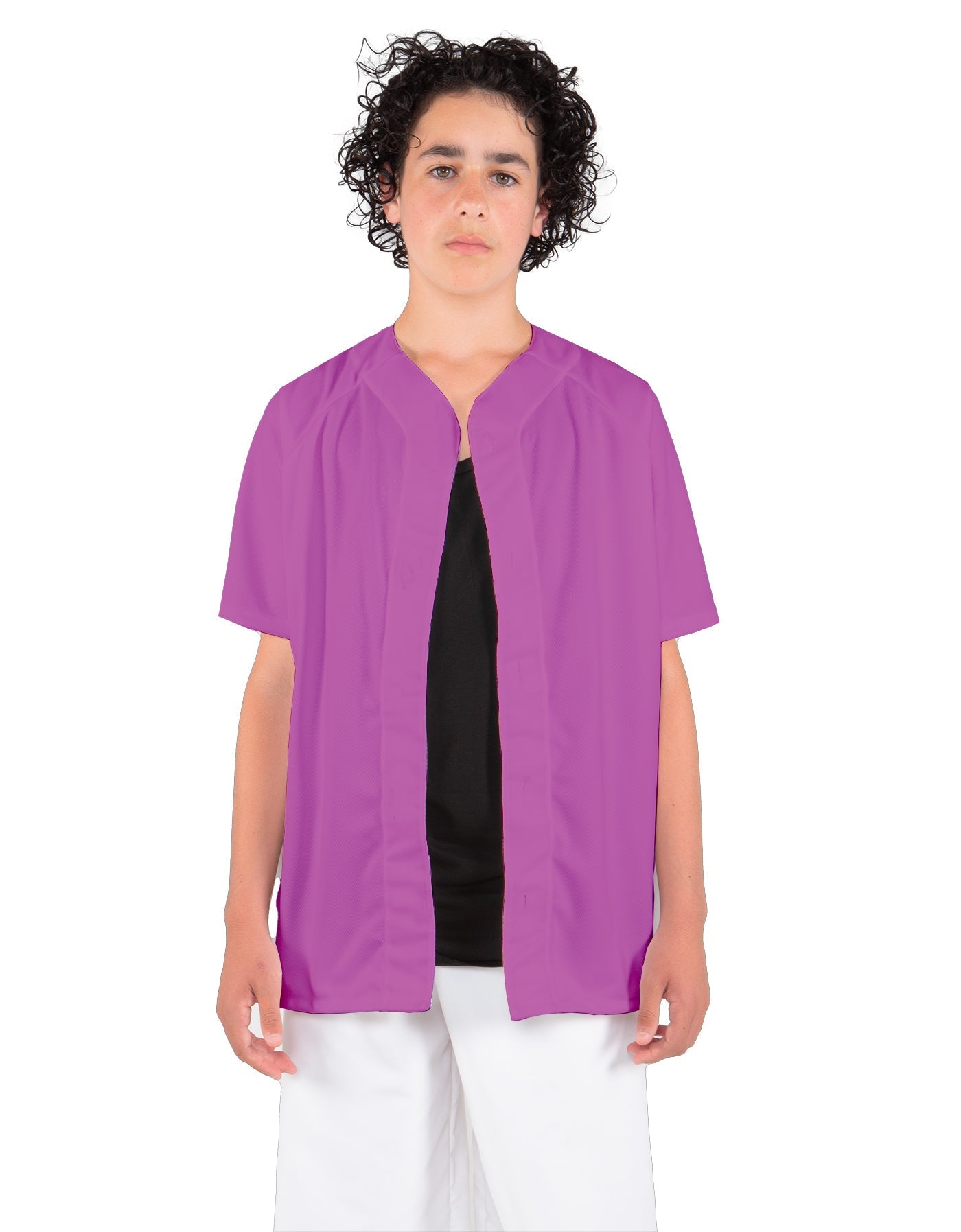 Solid Baseball Jersey With Snaps