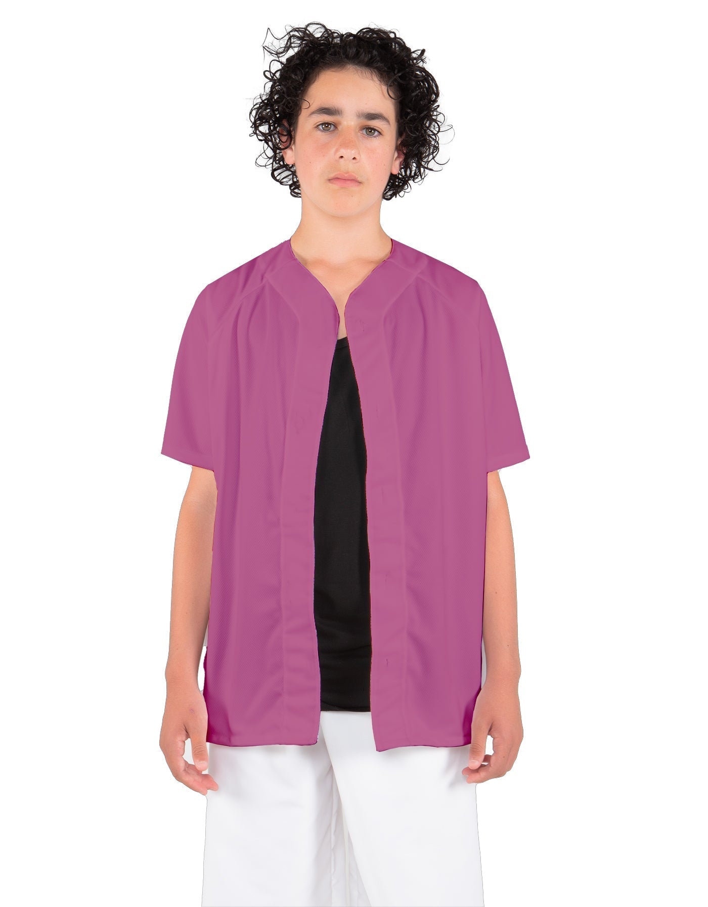 Solid Baseball Jersey With Snaps
