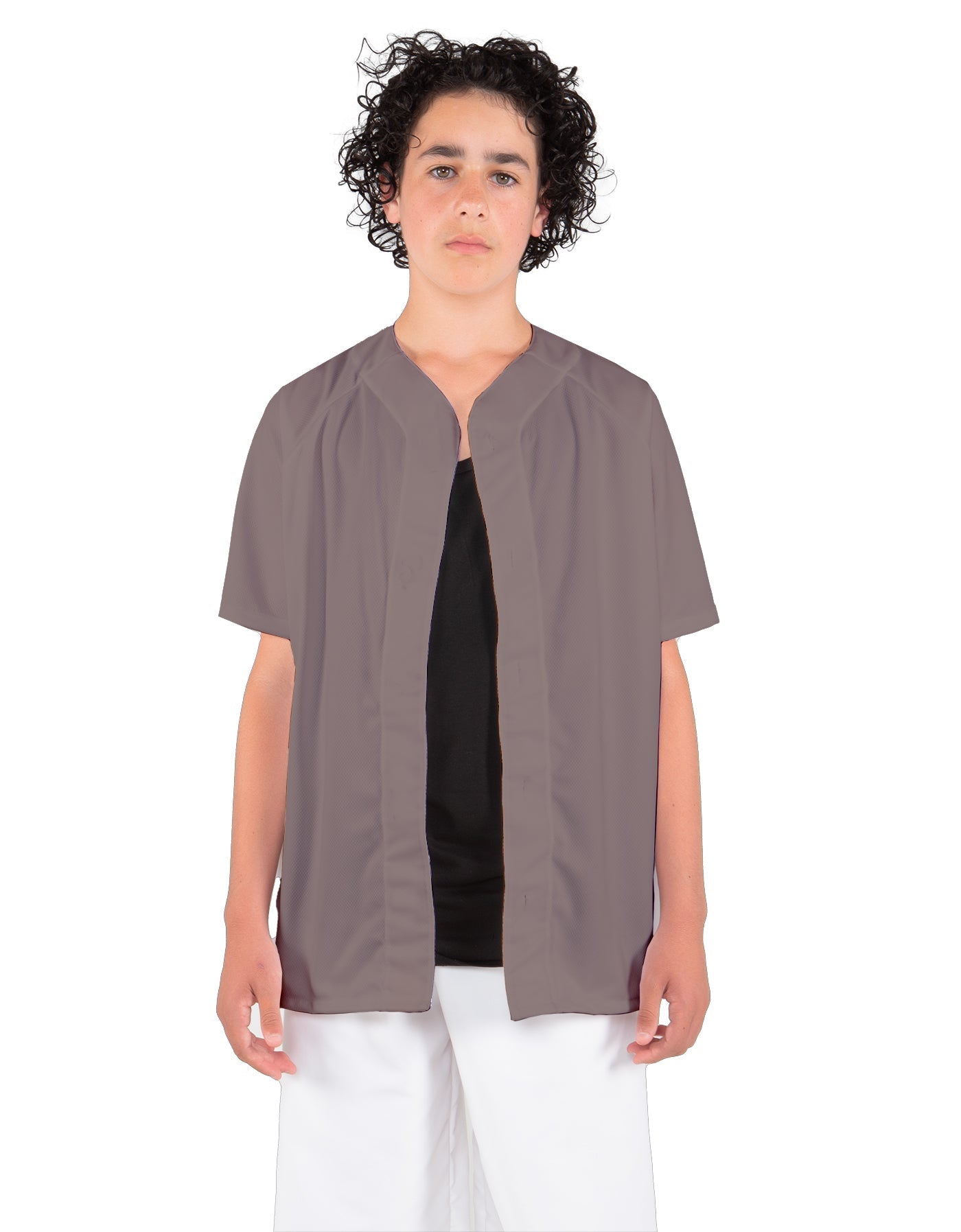 Solid Baseball Jersey With Snaps