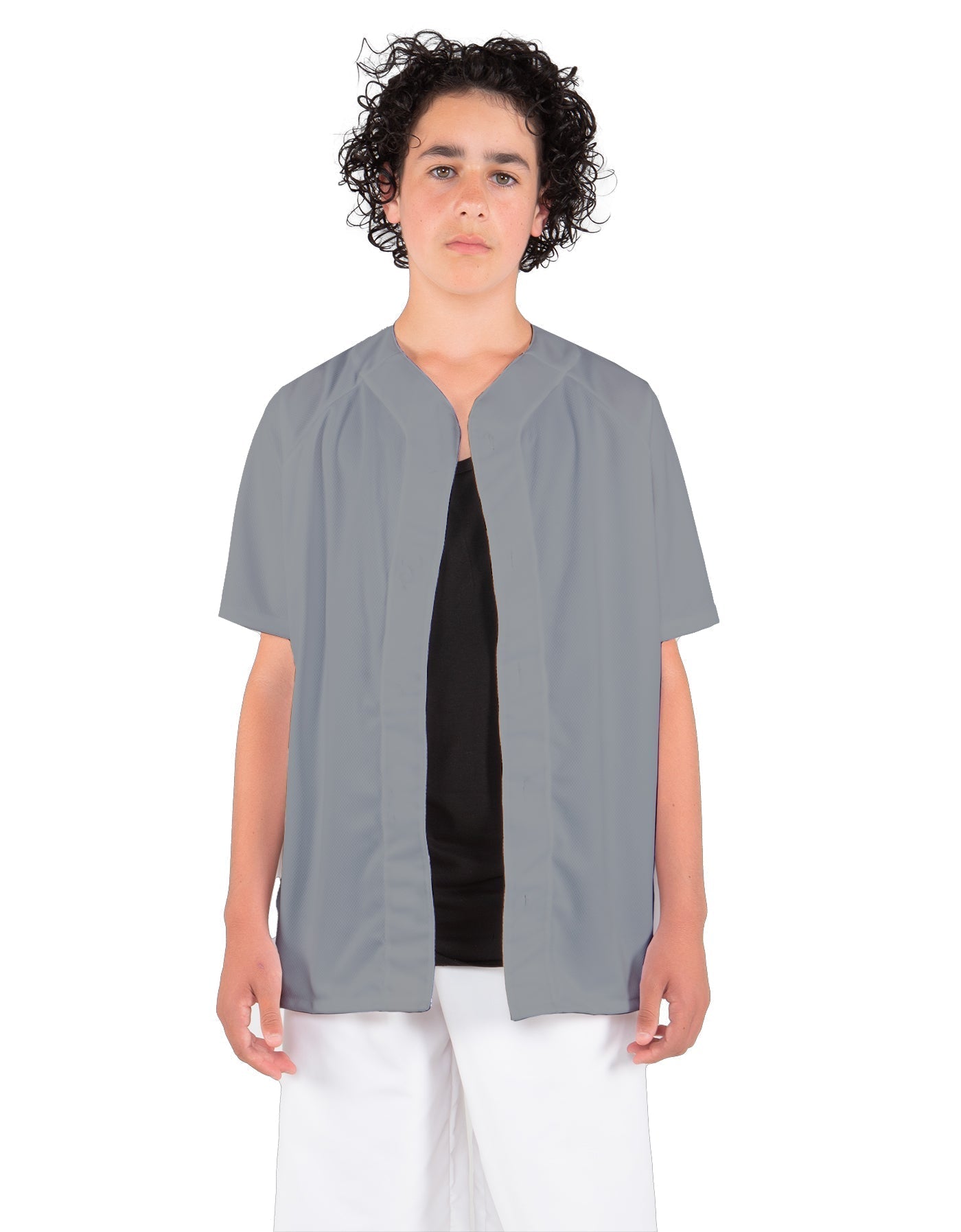 Solid Baseball Jersey With Snaps