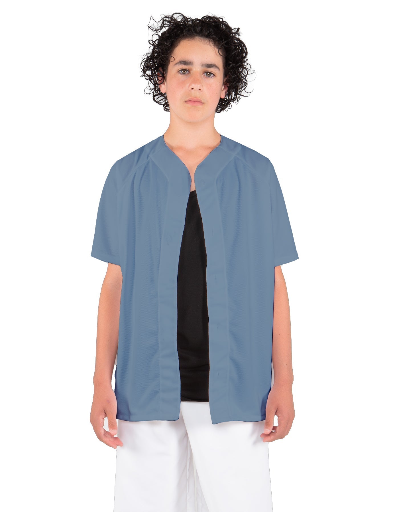 Solid Baseball Jersey With Snaps