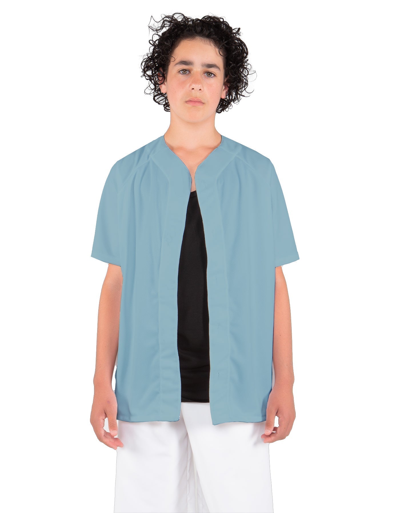 Solid Baseball Jersey With Snaps
