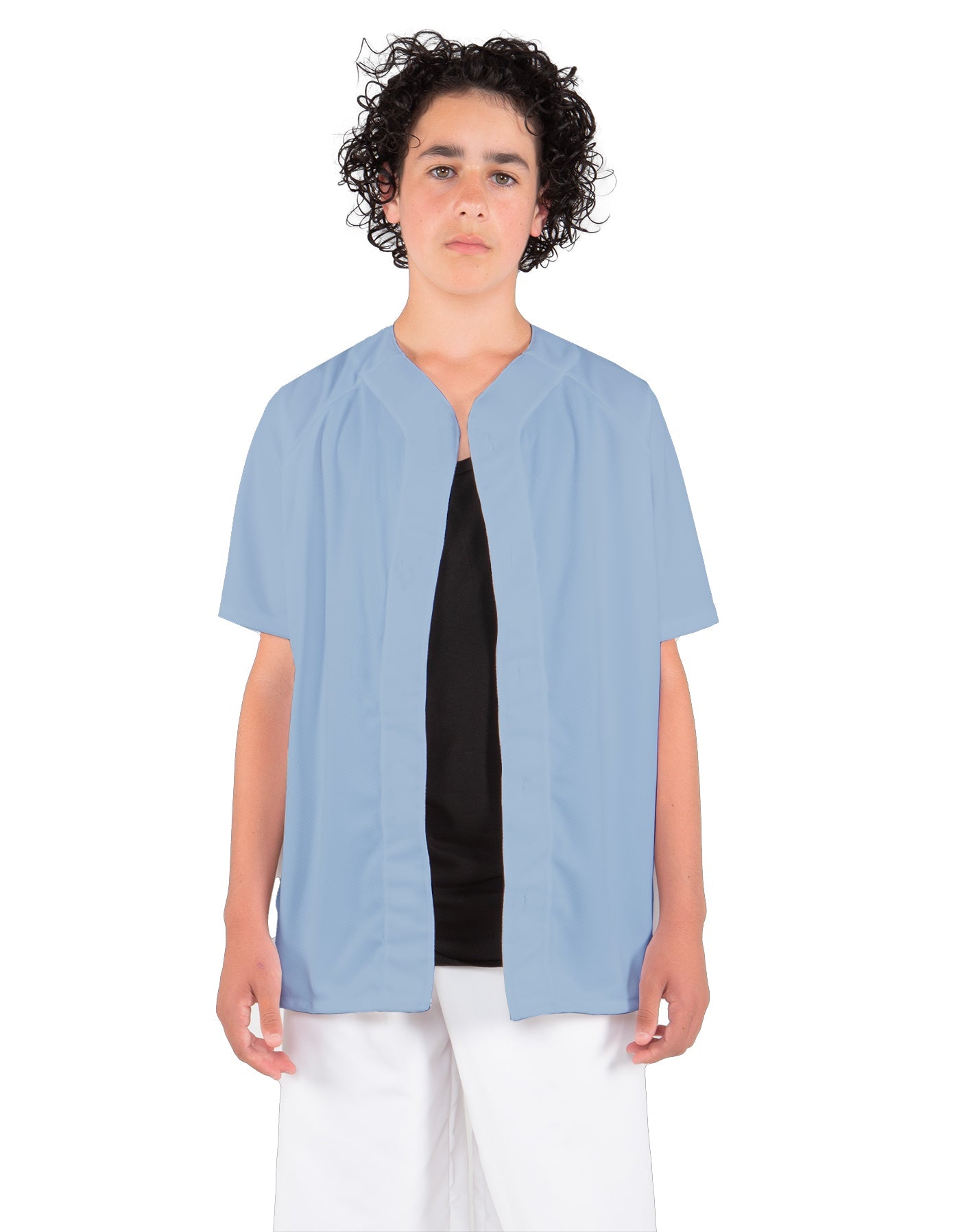 Solid Baseball Jersey With Snaps