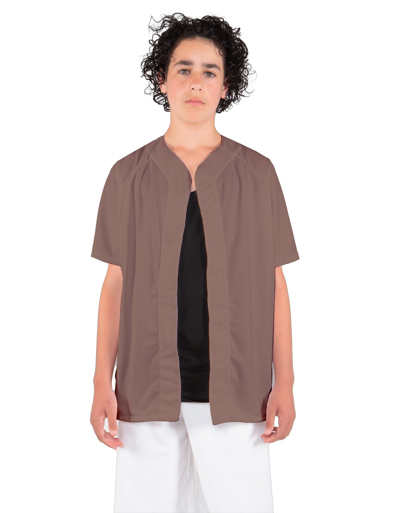 Solid Baseball Jersey With Snaps