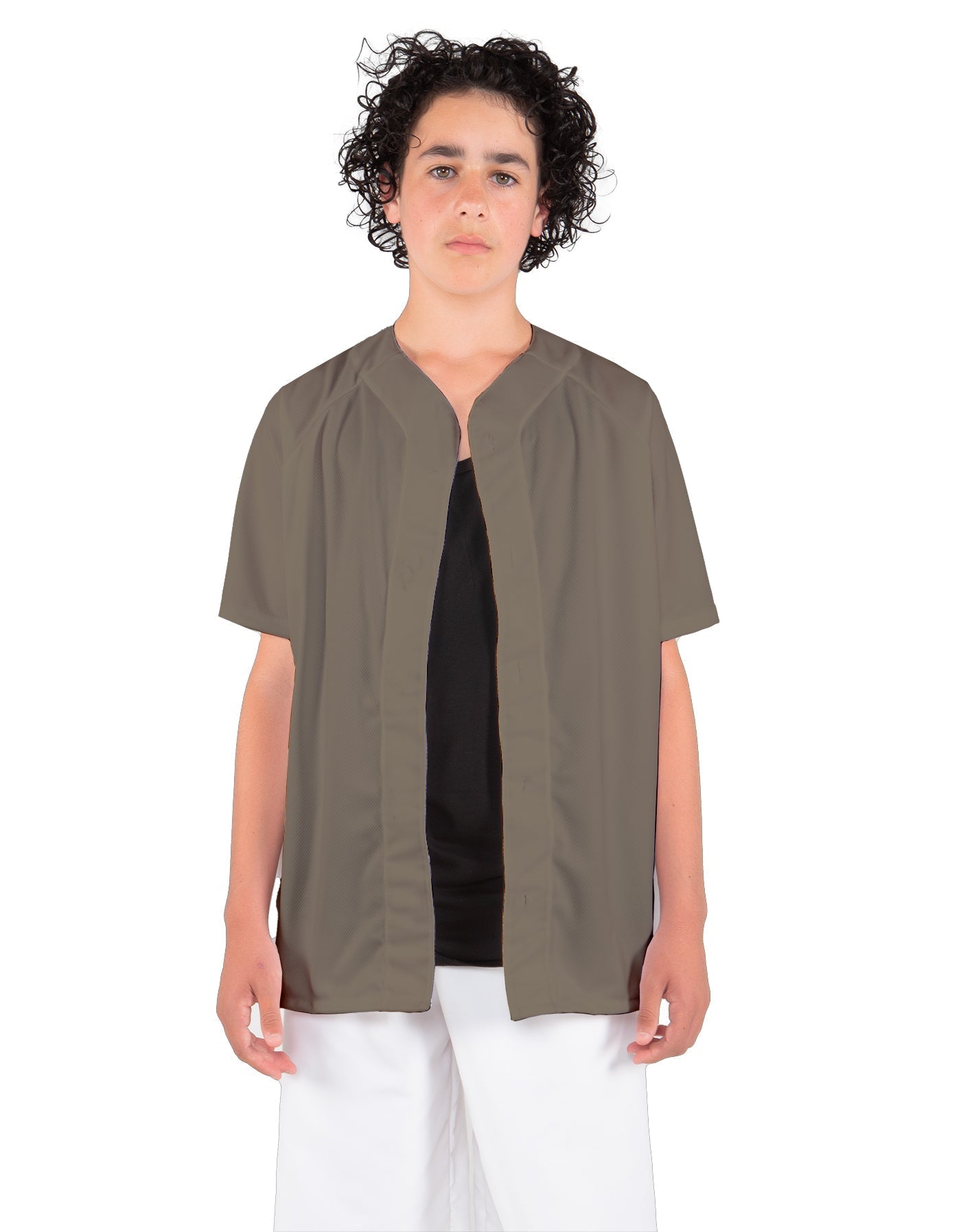 Solid Baseball Jersey With Snaps