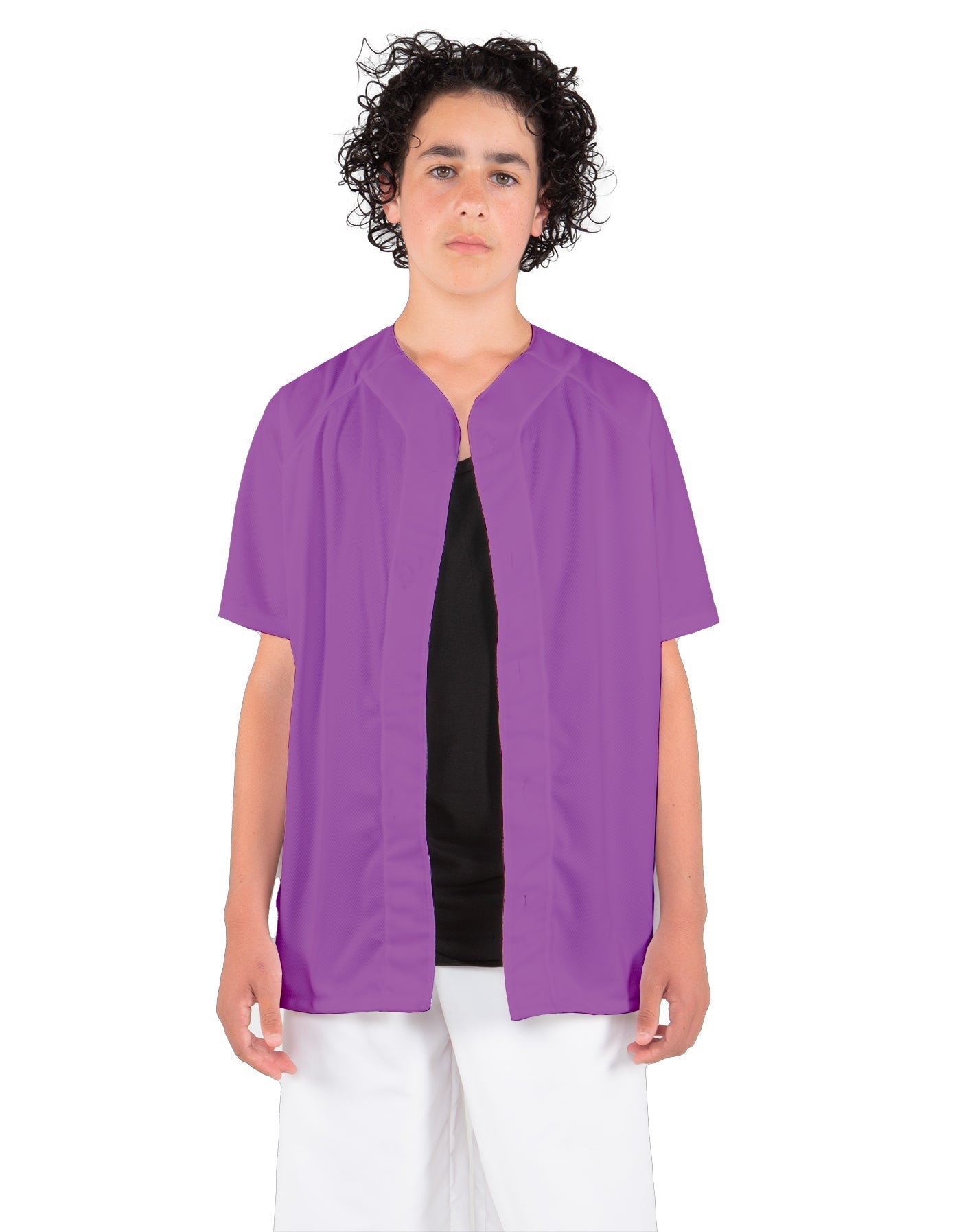 Solid Baseball Jersey With Snaps