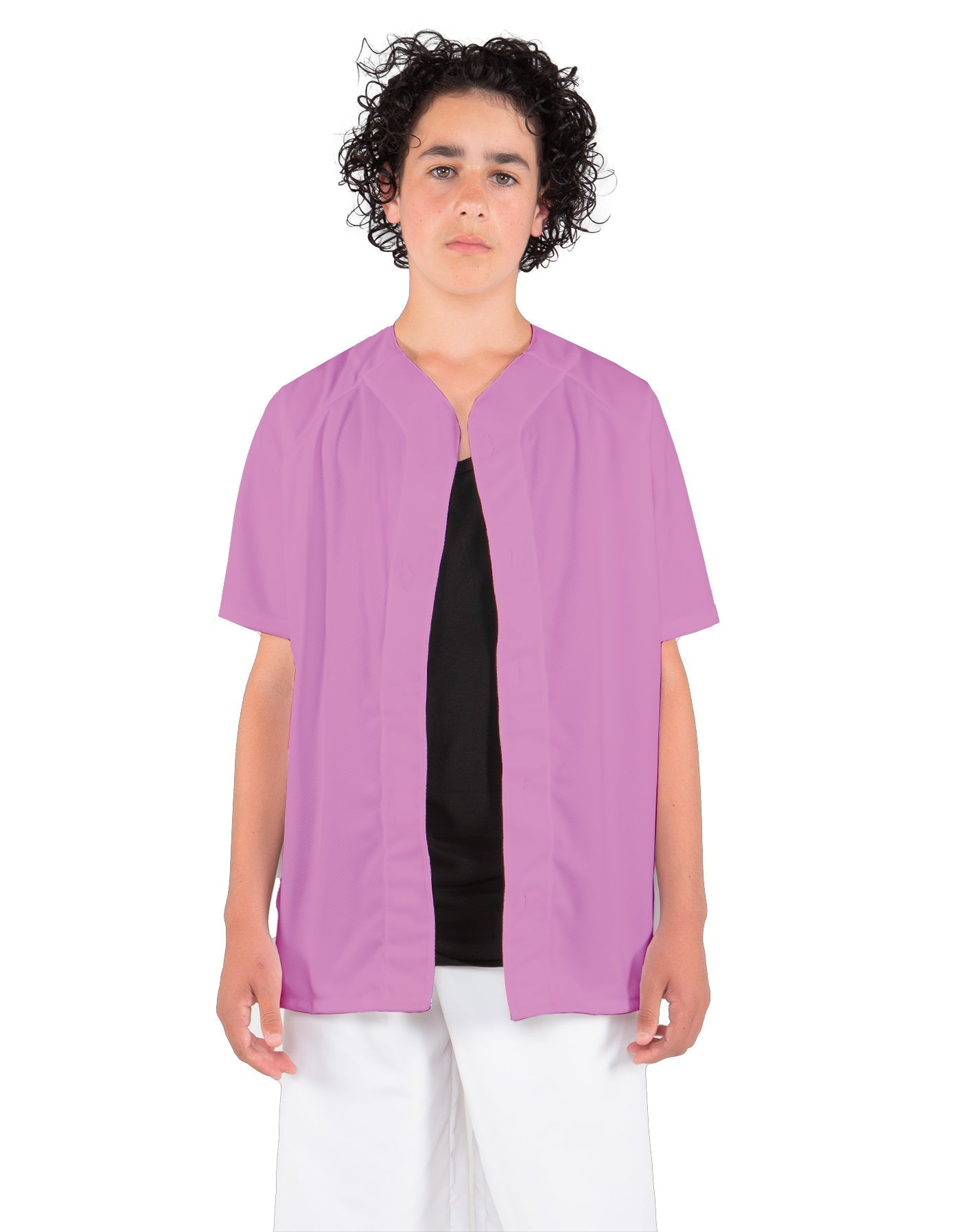 Solid Baseball Jersey With Snaps