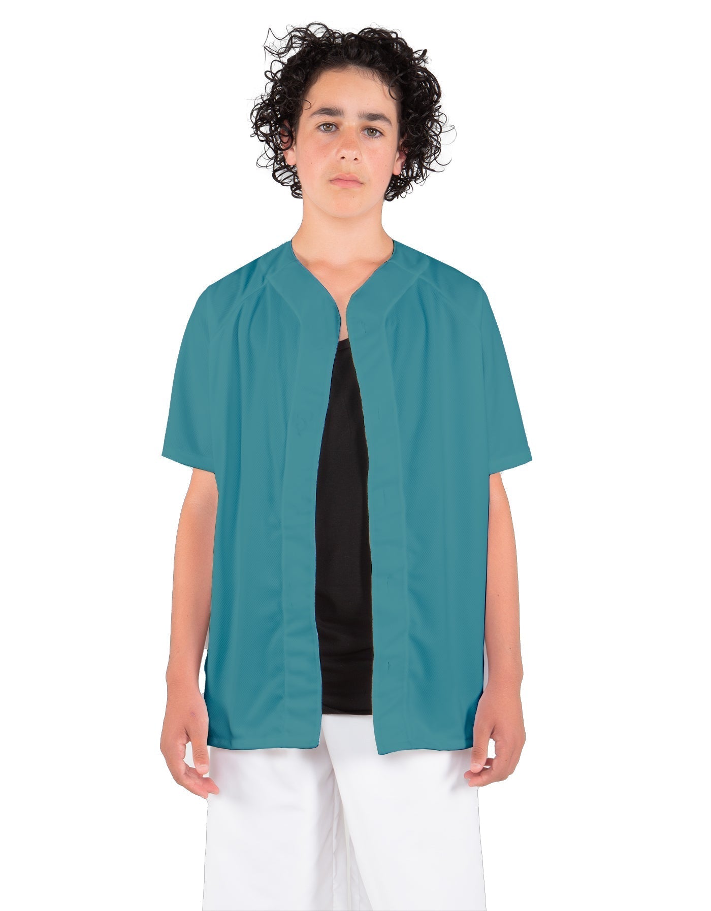 Solid Baseball Jersey With Snaps