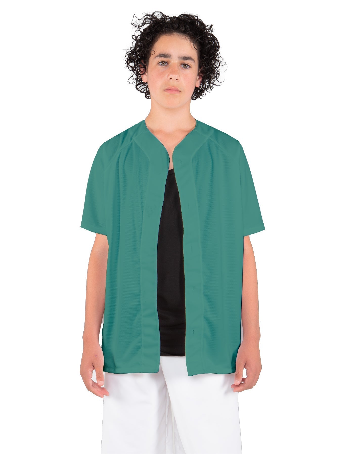 Solid Baseball Jersey With Snaps