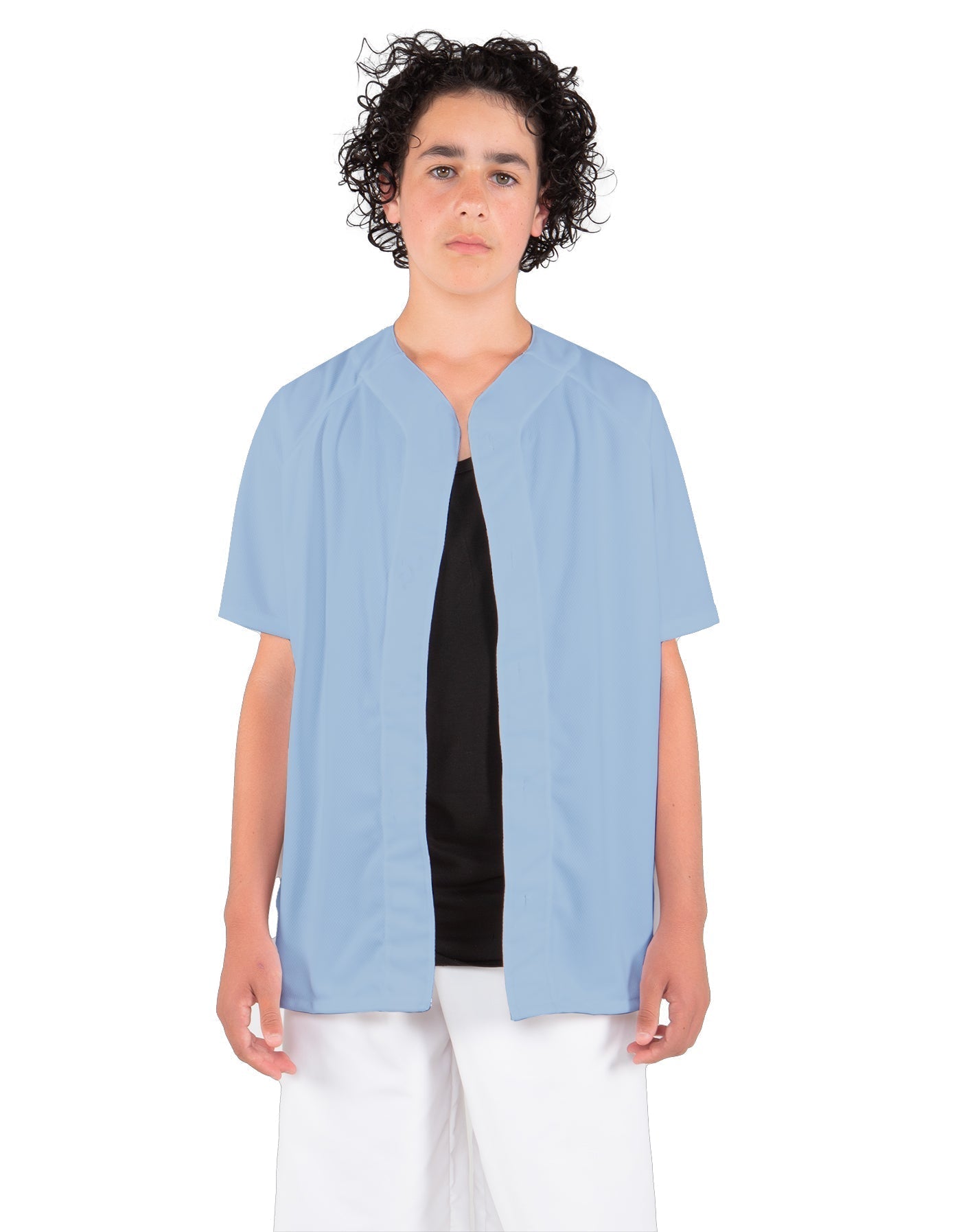 Solid Baseball Jersey With Snaps